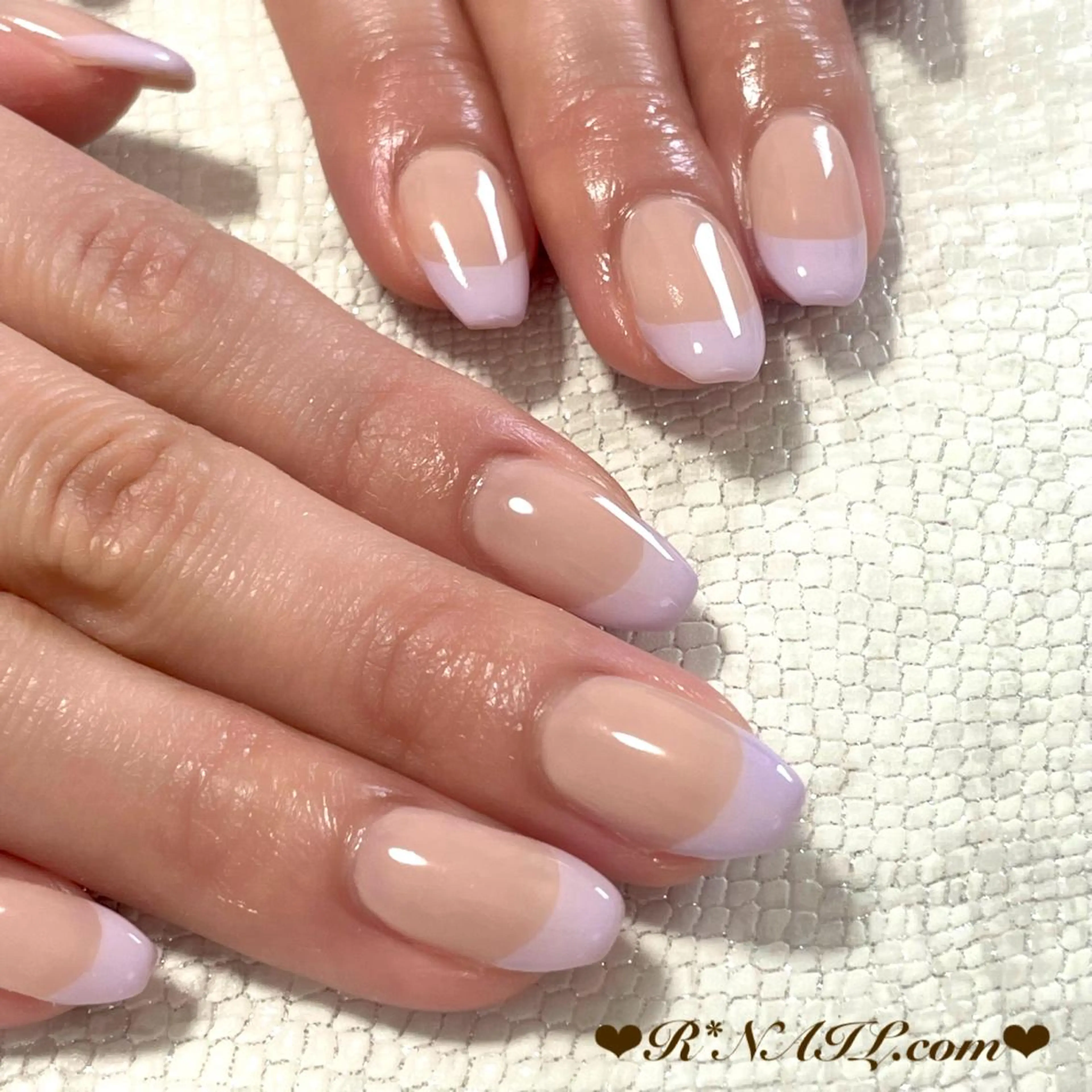 ネイル フレンチネイル パープル ハンドネイル R*NAIL .comのネイルデザイン