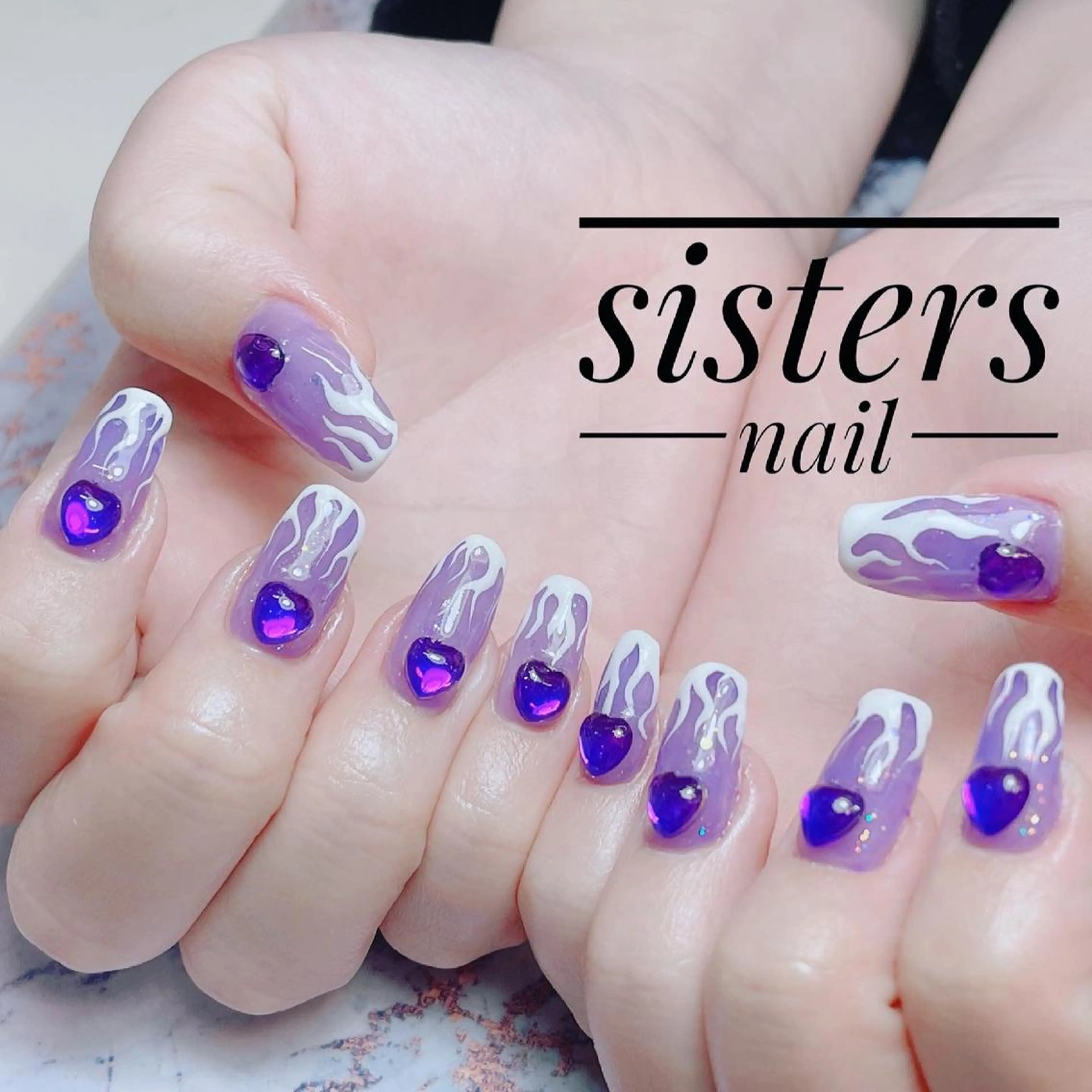 ネイル アートネイル ジェルネイル ハート キラキラネイル スカルプネイル ハンドネイル ハンドケア sisters nail.fのネイルデザイン
