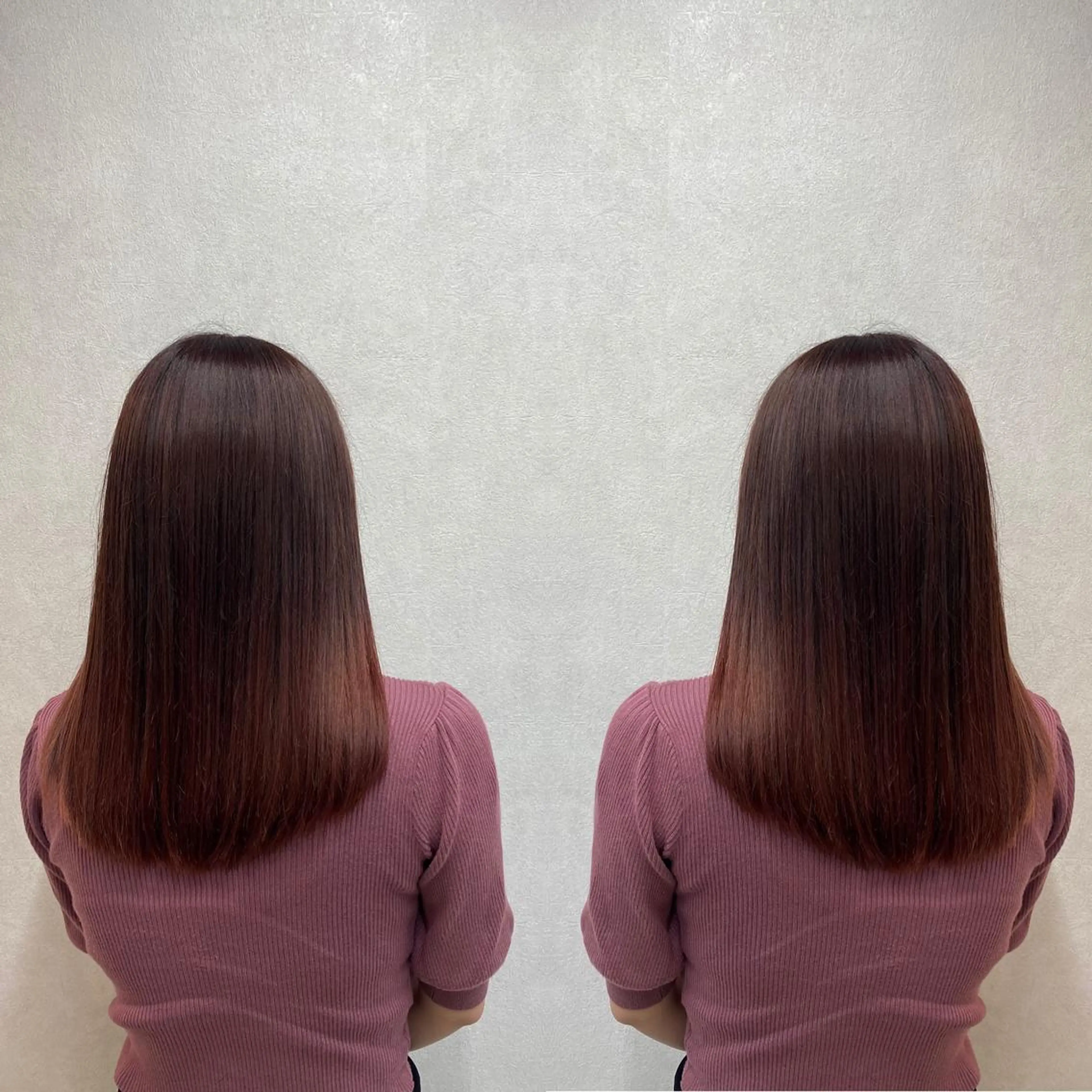 セミロング カラー ブリーチ レッドカラー バイオレットカラー tocca 💜石田愛結💜のヘアスタイル