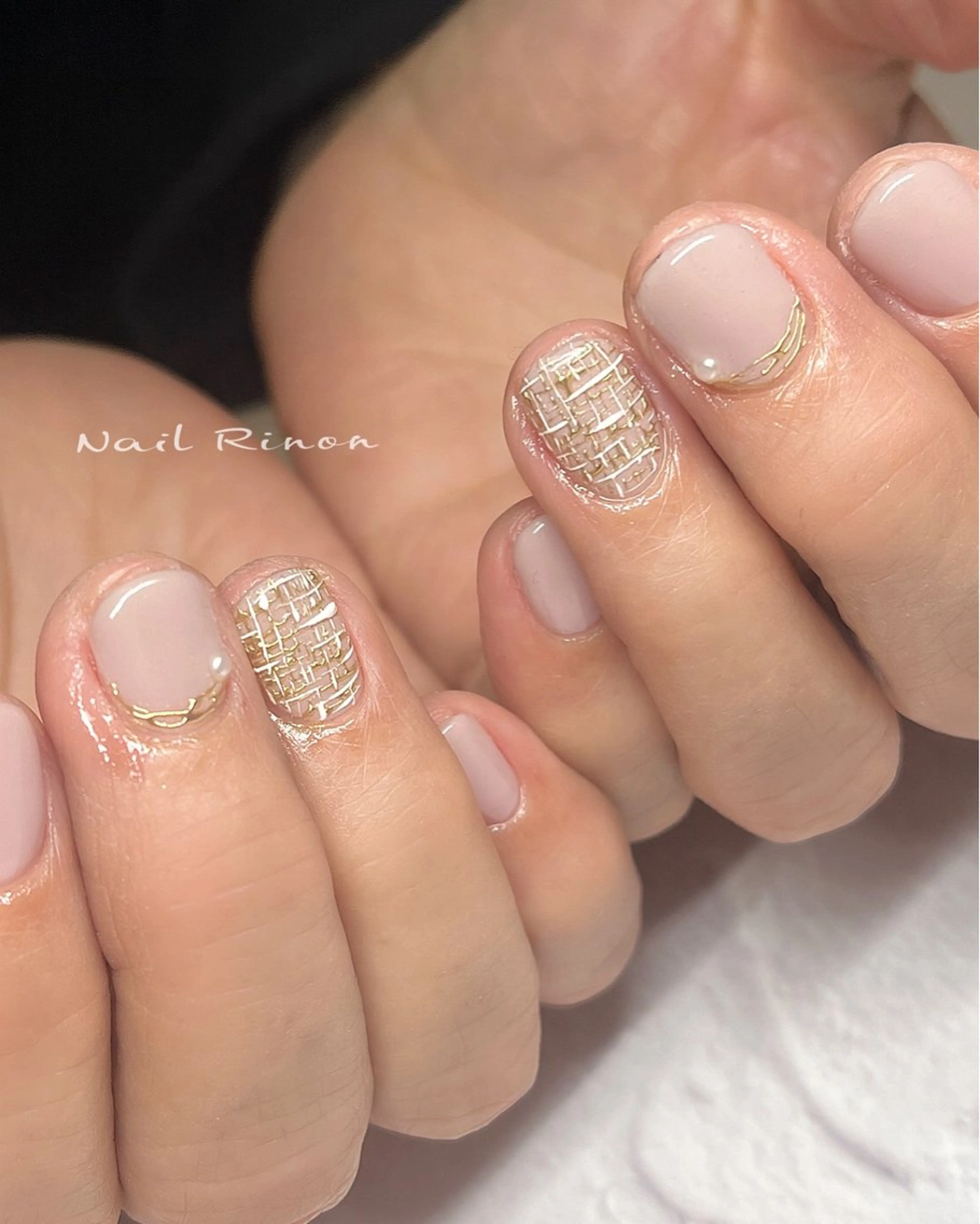 ネイル ツイードネイル ハンドネイル Nail Rinonのネイルデザイン