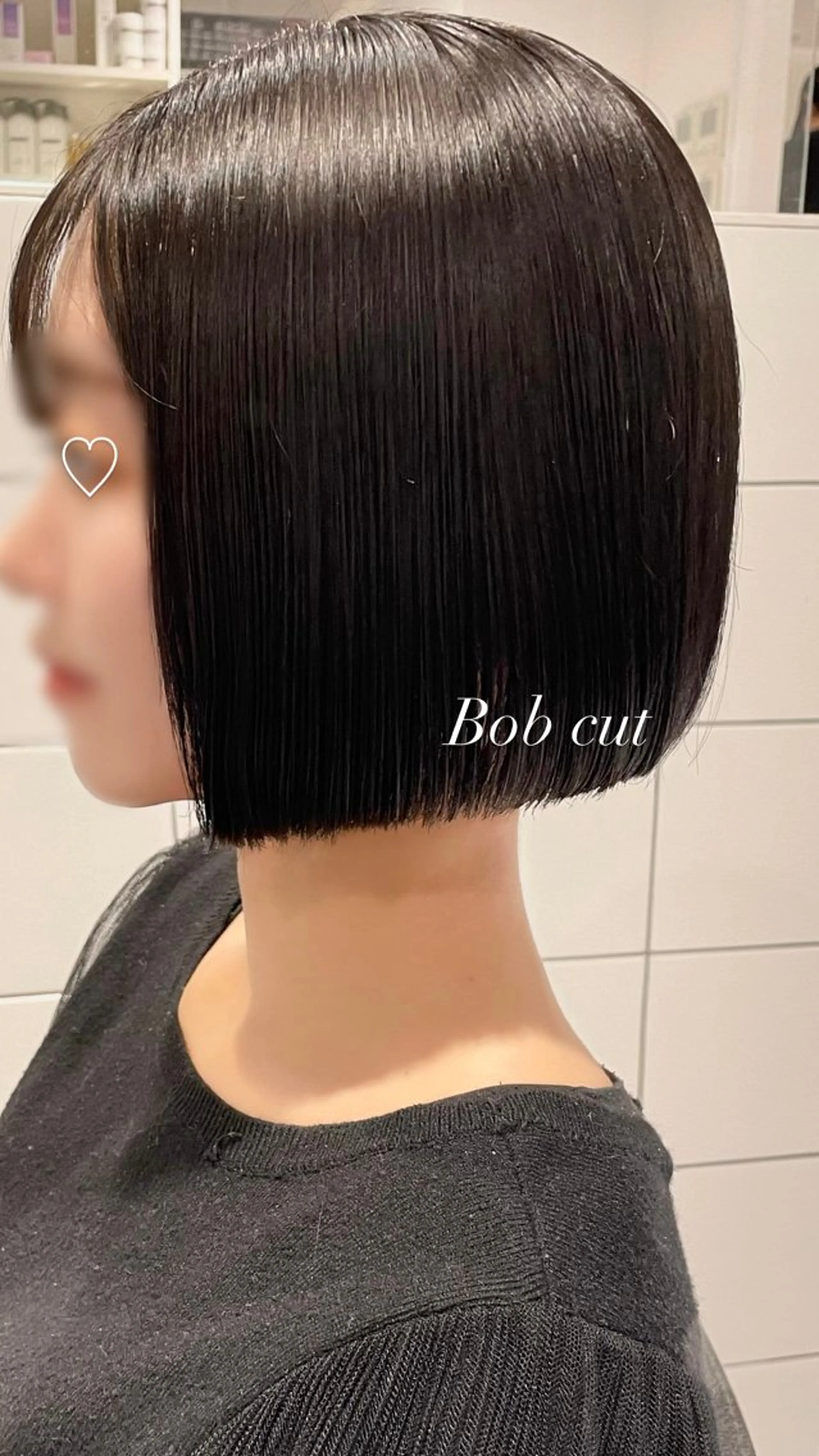 ミディアム カラー 切りっぱなしボブ ボブ 髪質改善 トリートメント 表参道♡暗髪♡ 艶カラー♡アユミのヘアスタイル