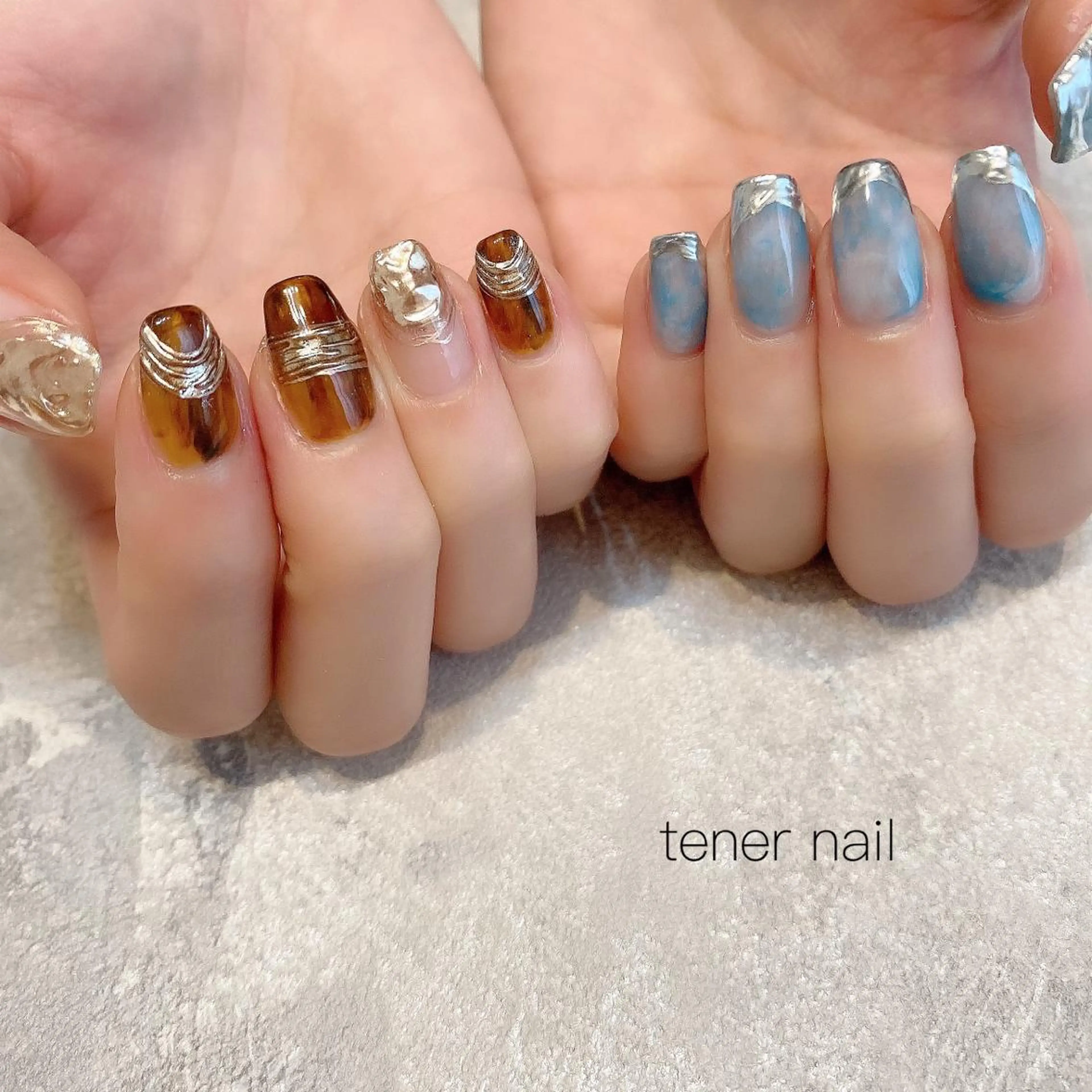 ネイル べっ甲ネイル ニュアンスネイル テネルネイル tener nailのネイルデザイン