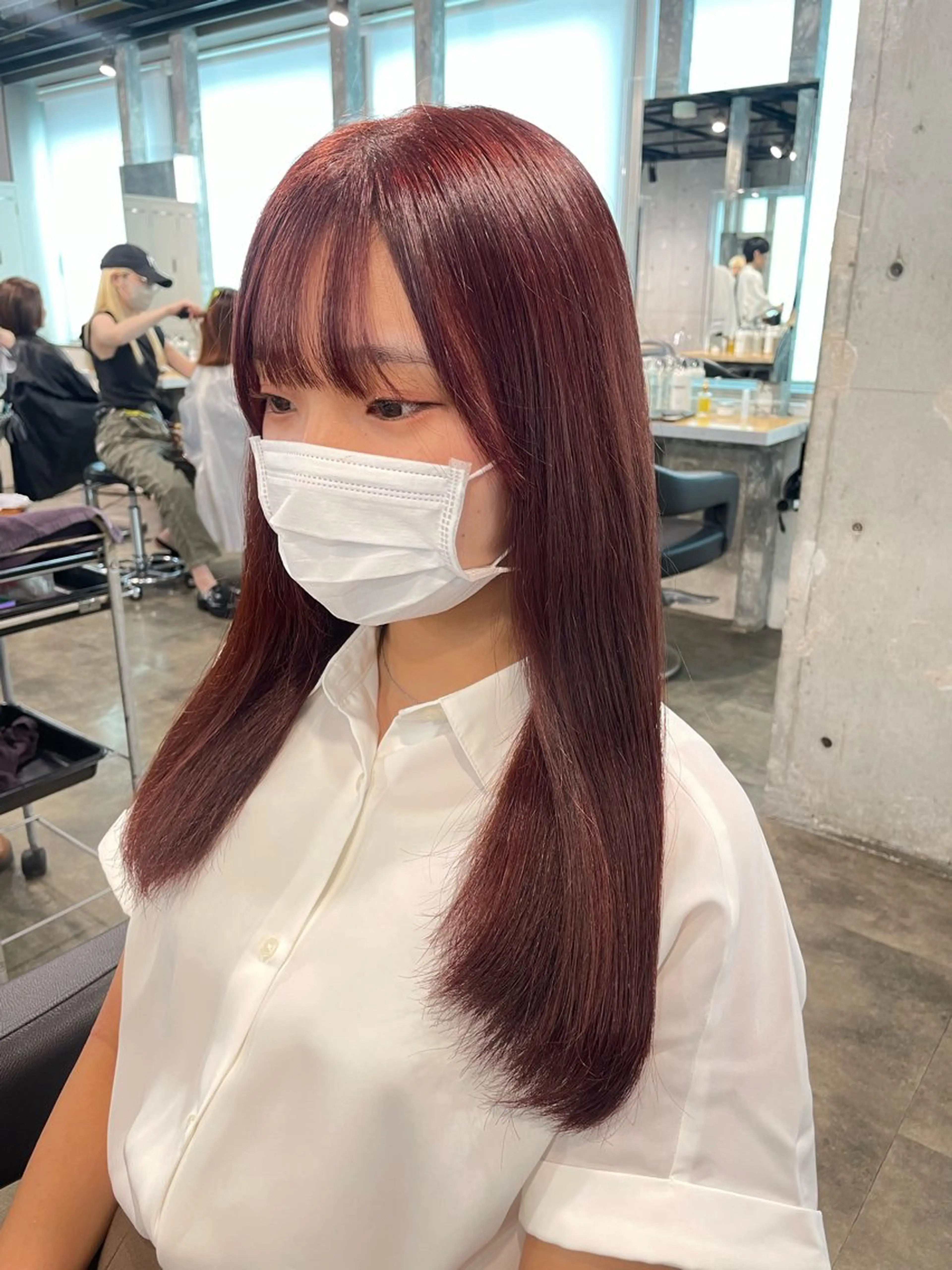 ロング カラー ブリーチ ブリーチなしカラー ピンクカラー alicetokyo 🦋宮葉🦋のマツエク・マツパデザイン