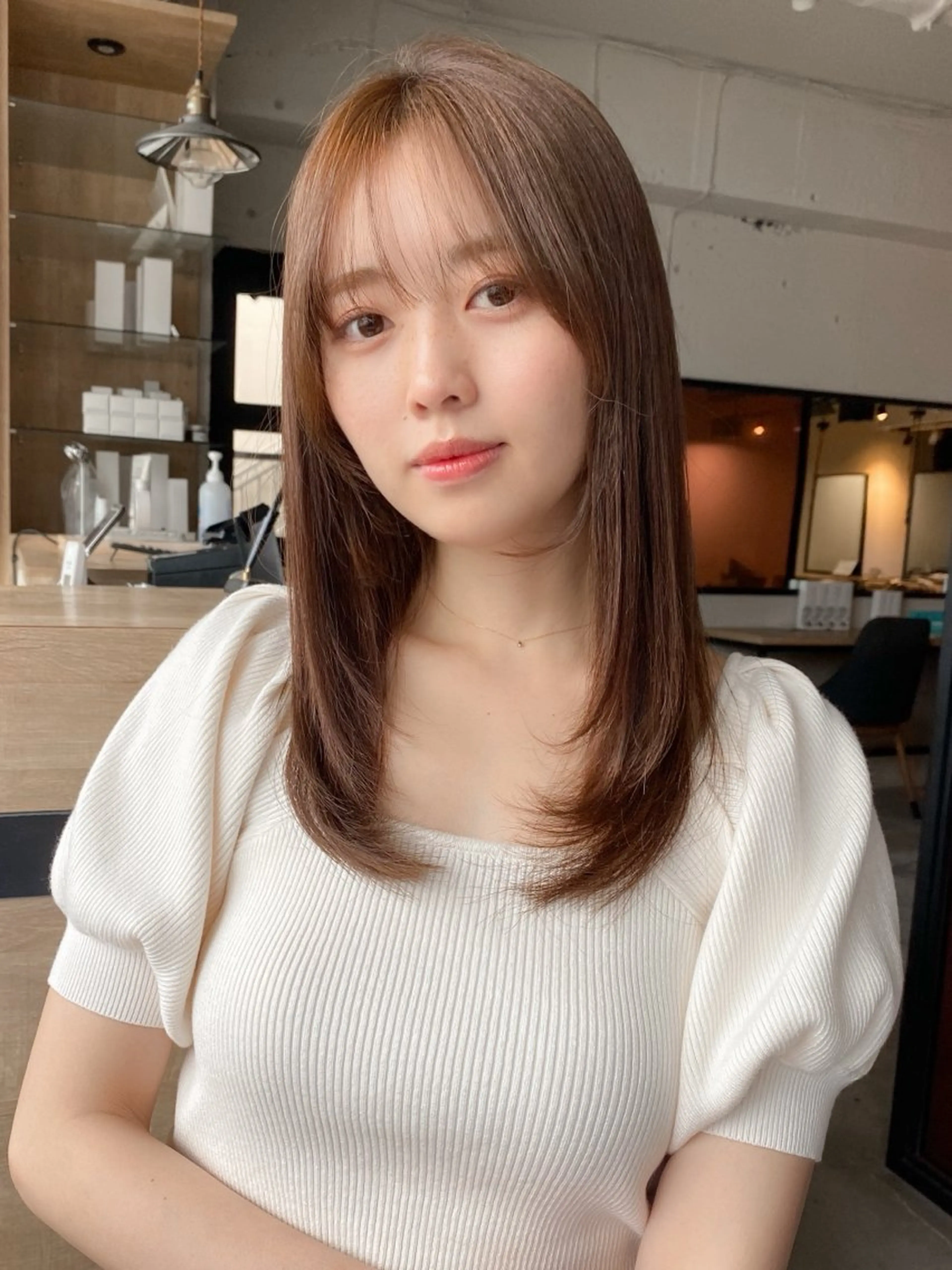 セミロング カラー 縮毛矯正 カット ヘアカラー 縮毛矯正 トリートメント レイヤー×髪質改善✨ 渋谷/佐藤侑哉のヘアスタイル