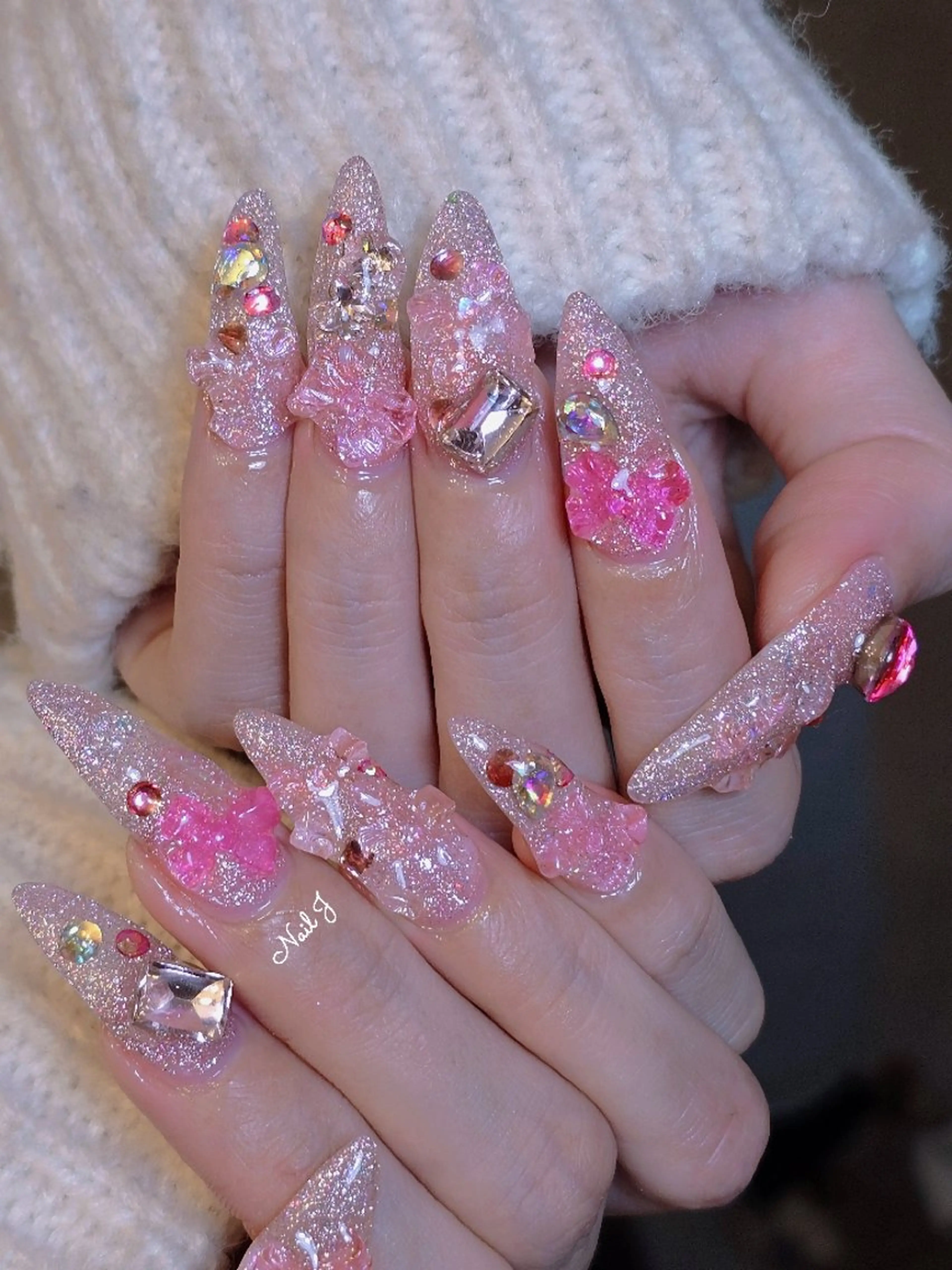 ネイル 韓国ネイル 冬ネイル ハンドネイル Nail Jのネイルデザイン