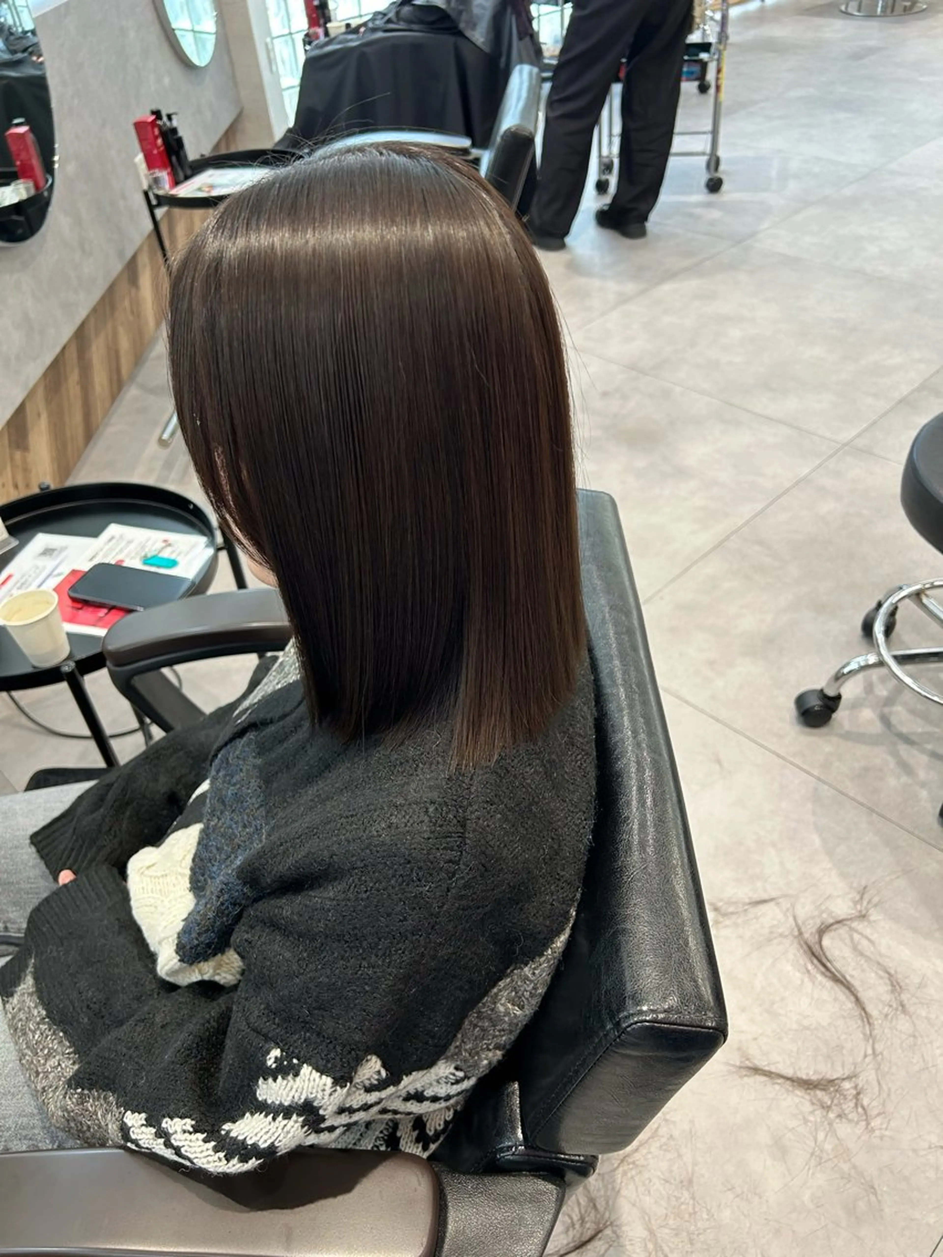 ミディアム 縮毛矯正 トリートメント 柴田樹/大人可愛い 艶髪カラー/髪質改善のヘアスタイル