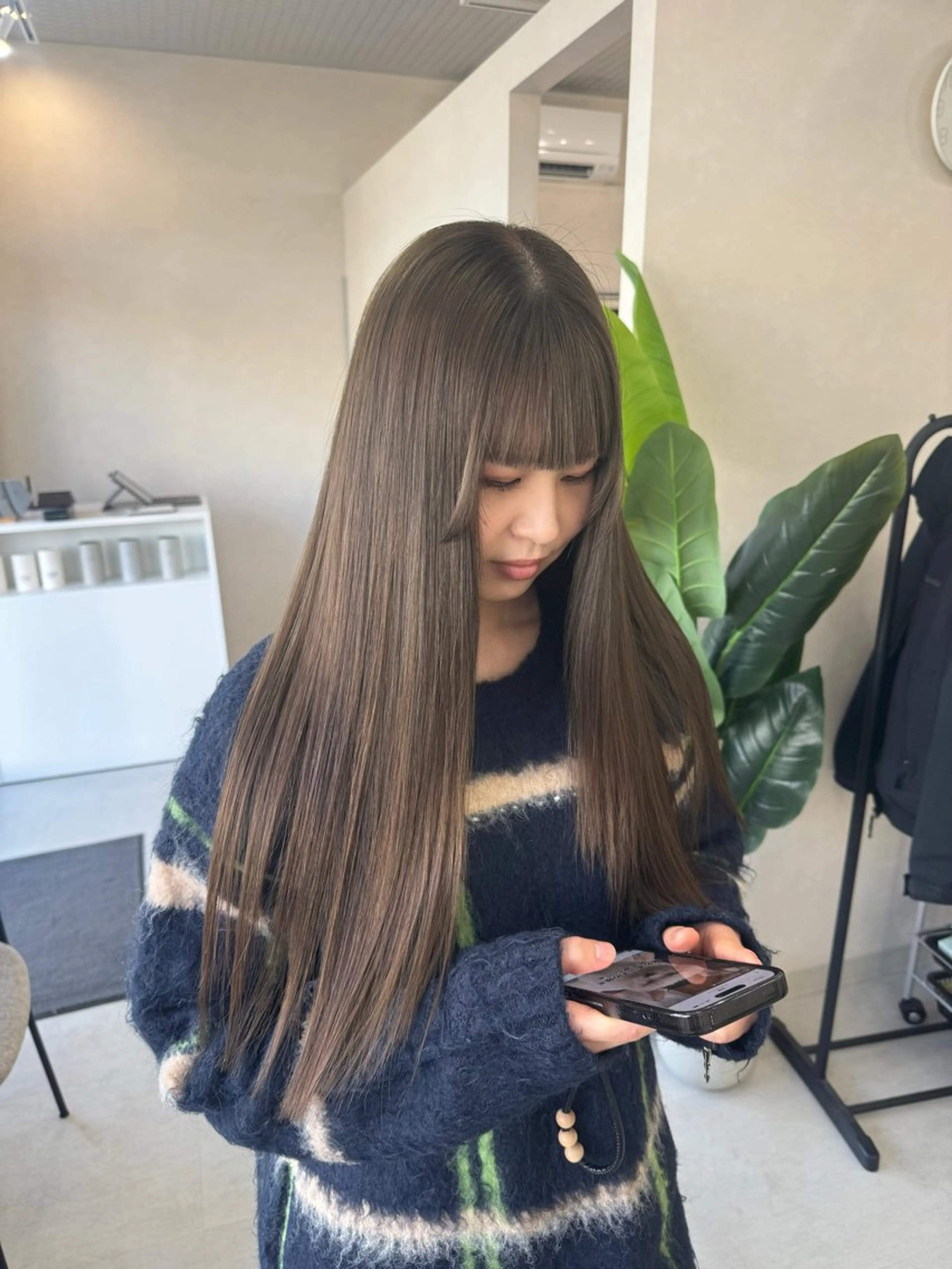 ロング カラー ブリーチ ブリーチなしカラー 堀越 美羽のヘアスタイル