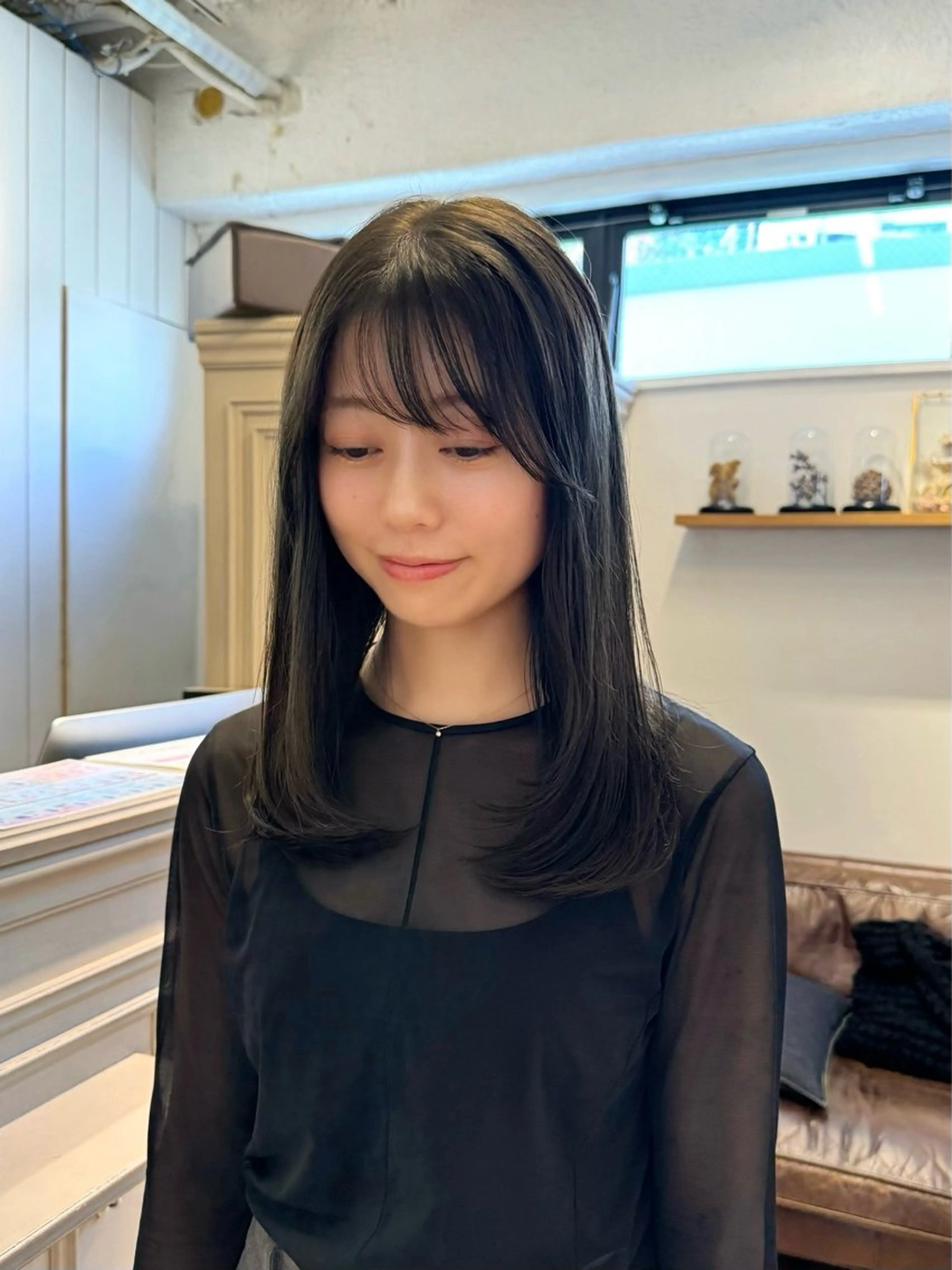ロング カラー グレージュ オリーブグレージュ オリーブグレー ヘアカラー トリートメント Lomalia 🤍🫧/makoのヘアスタイル