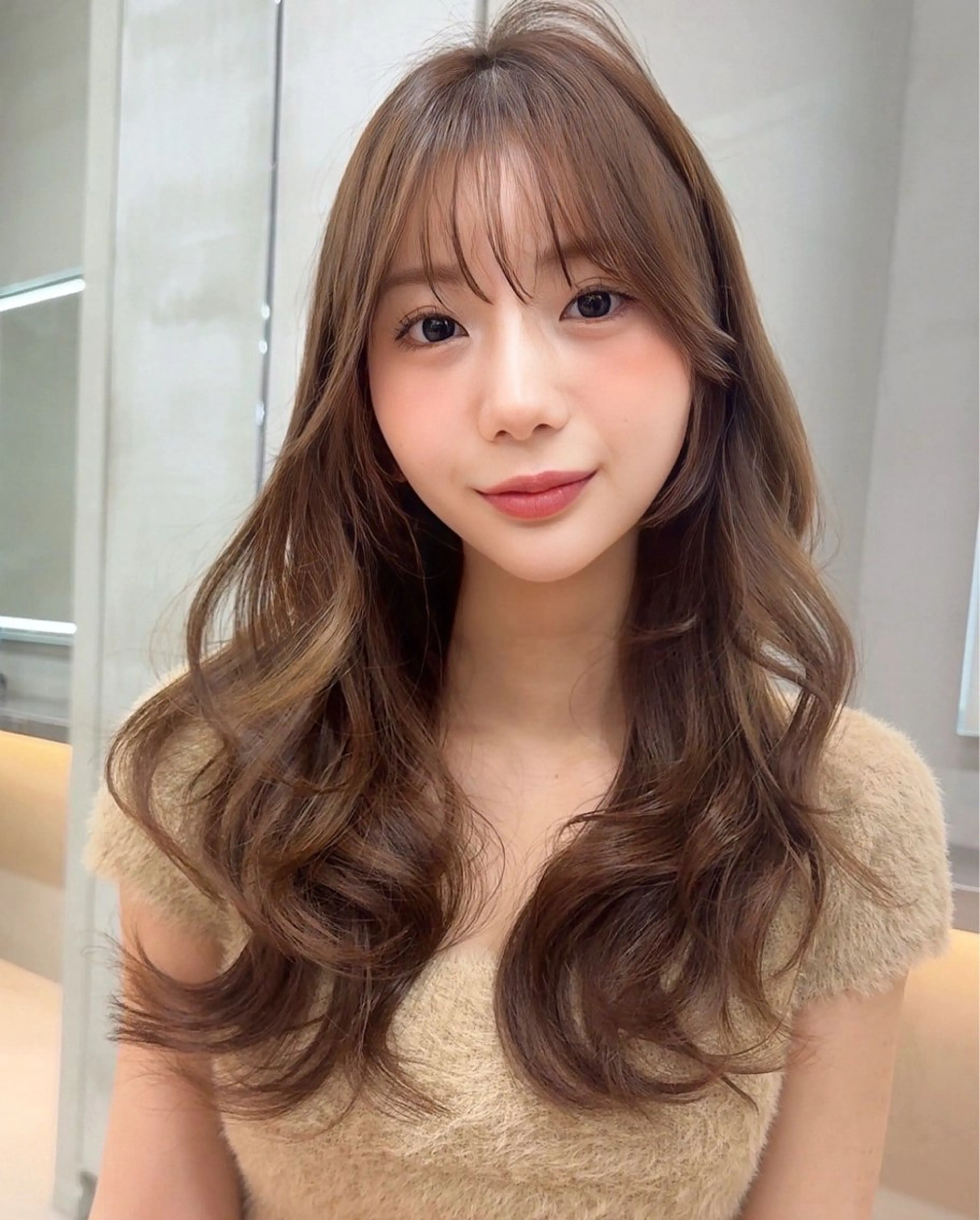 ロング カット ヘアカラー トリートメント Lond mare レイヤーカット/韓国のヘアスタイル