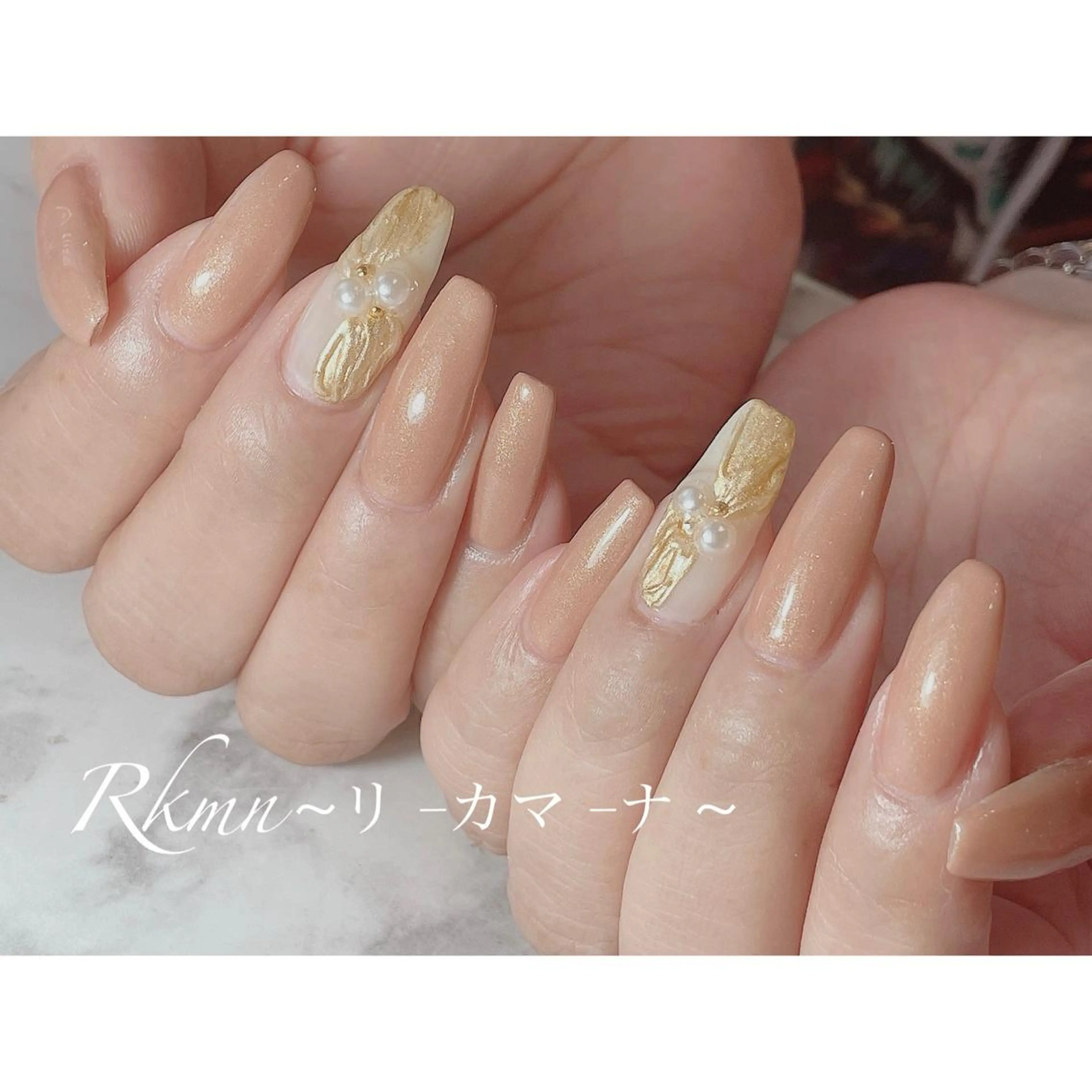 ネイル アートネイル リボン シンプルネイル 春ネイル ハンドネイル フットネイル ハンドケア Rkmn ~リ-カマ-ナ~のネイルデザイン