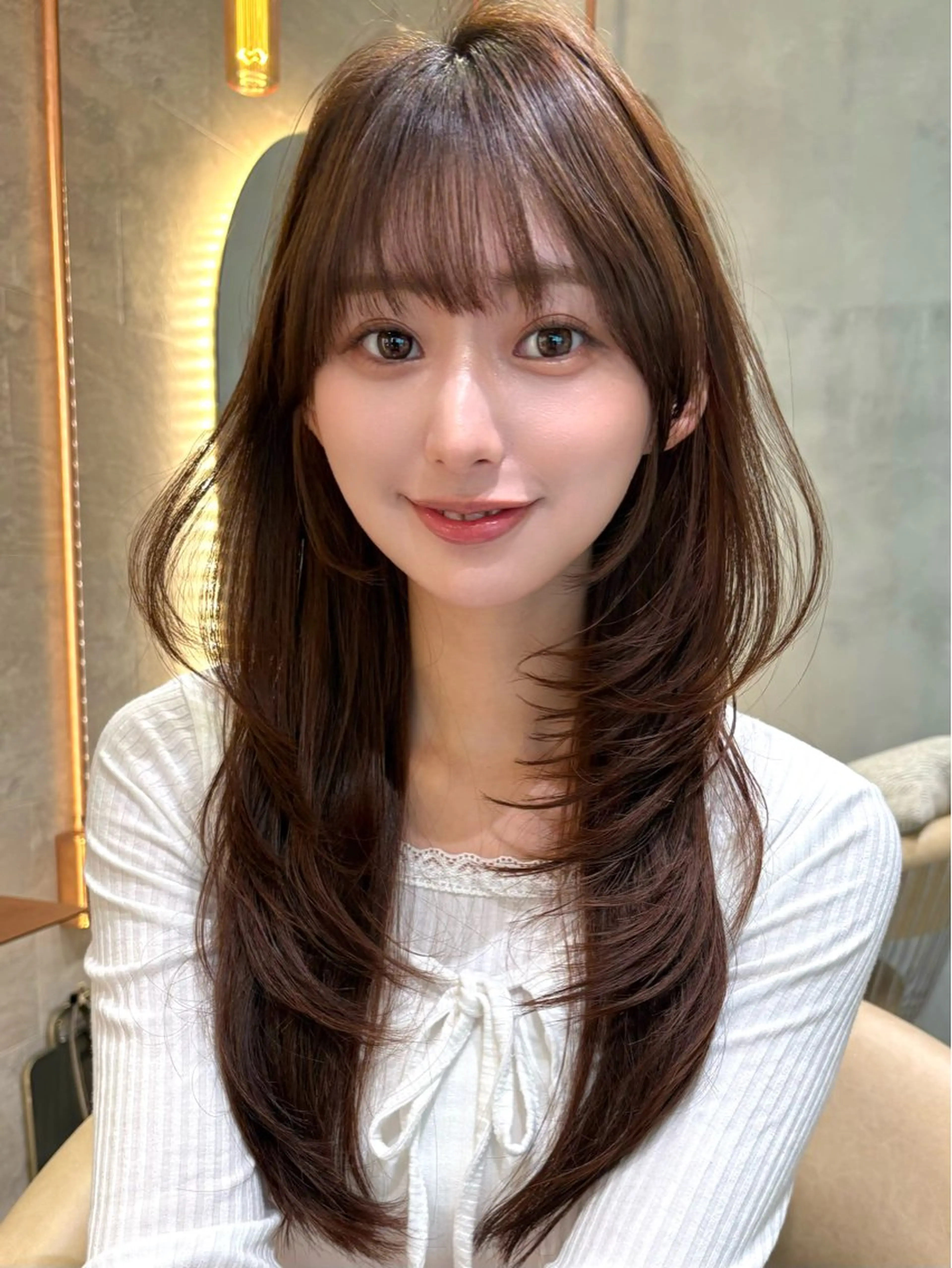ロング カラー カット ヘアカラー トリートメント 仙台Ｉ韓国レイヤー Ｉ髪質改善Ｉ伊藤拓海のヘアスタイル