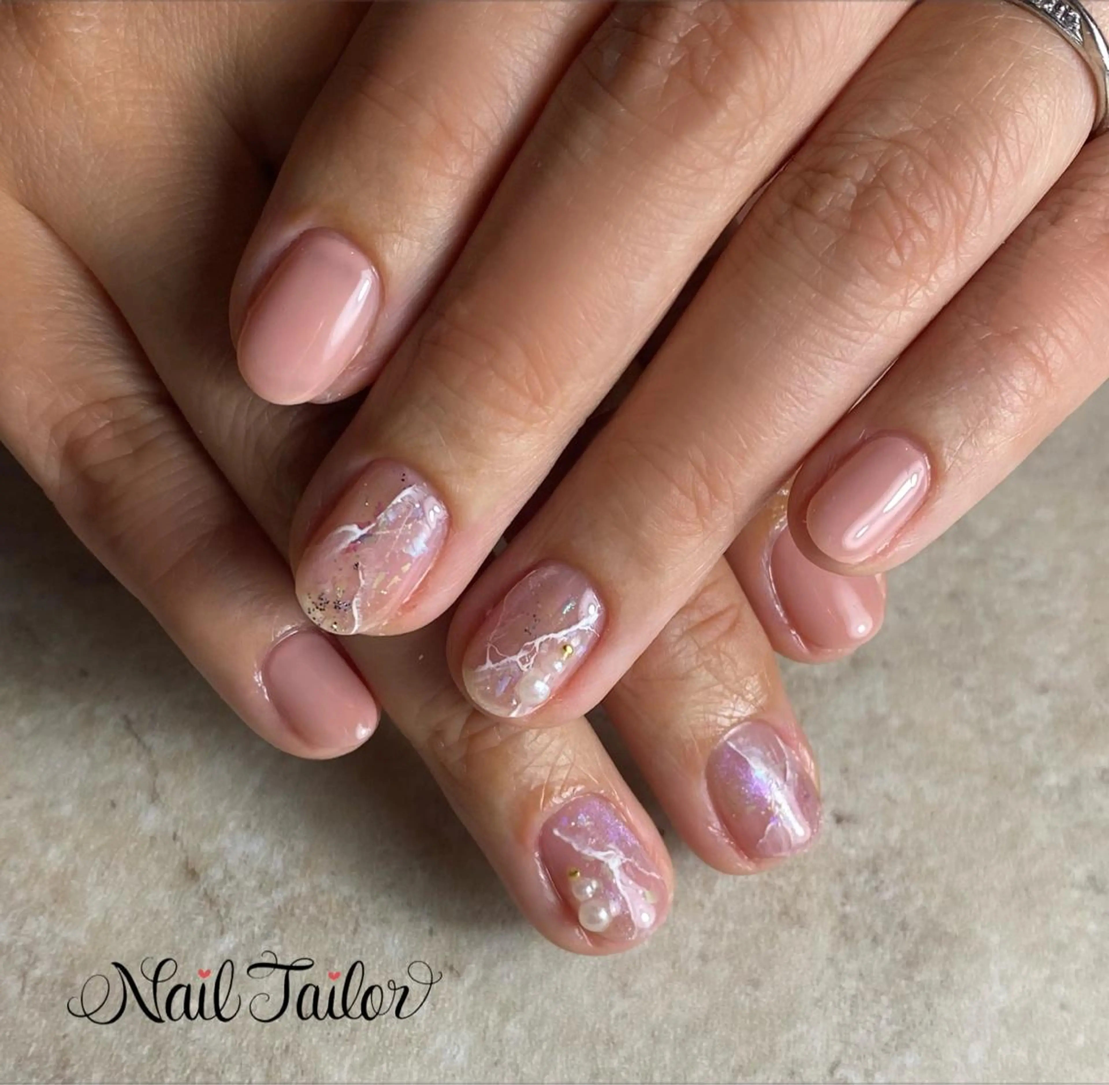 ネイル アートネイル 長さ出し ジェルネイル ニュアンスネイル オフィスネイル ハンドネイル NailTailor ネイルテイラーのネイルデザイン