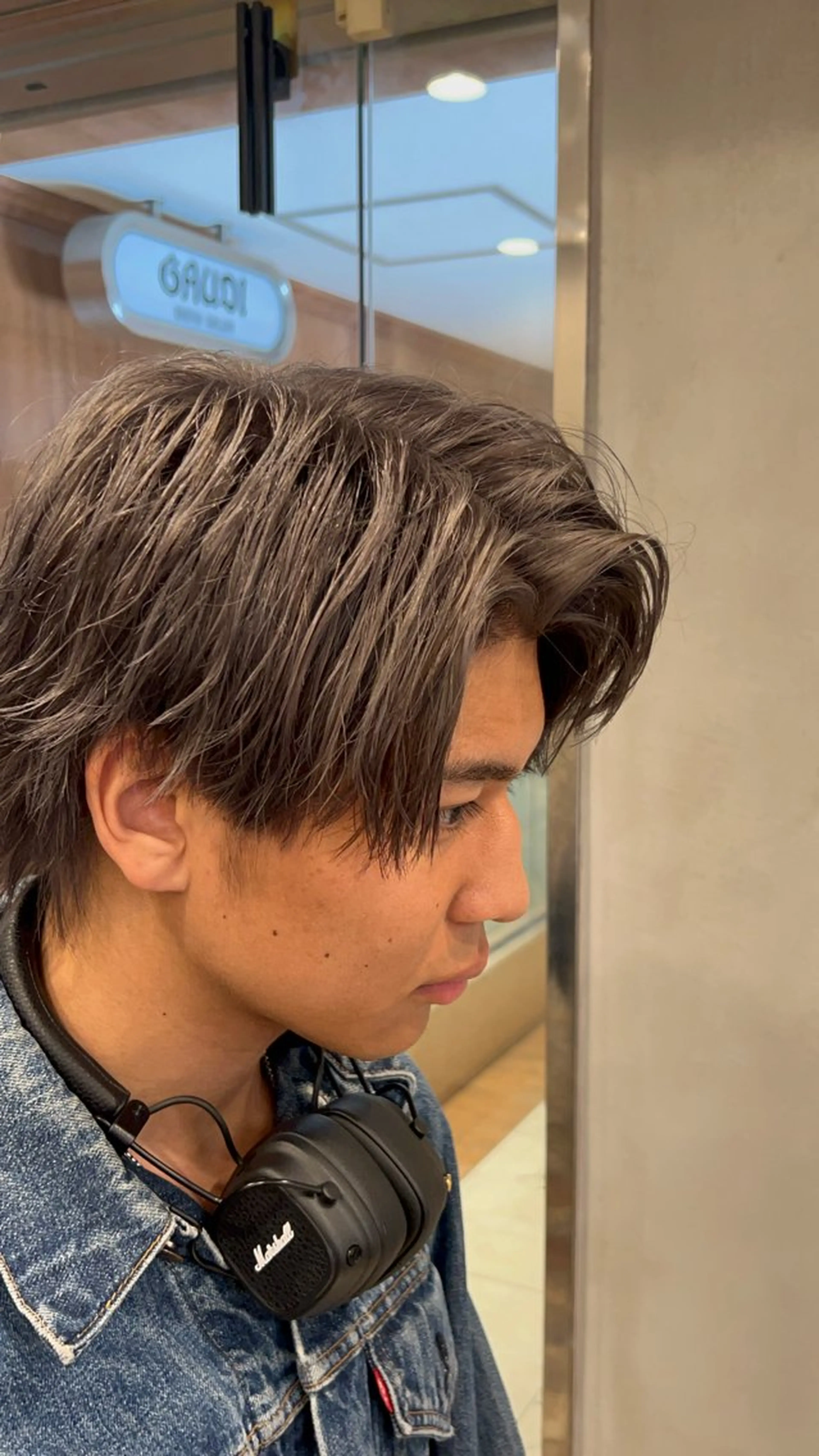 カラー メンズ 透明感カラー シルバー 青木 星翔のヘアスタイル