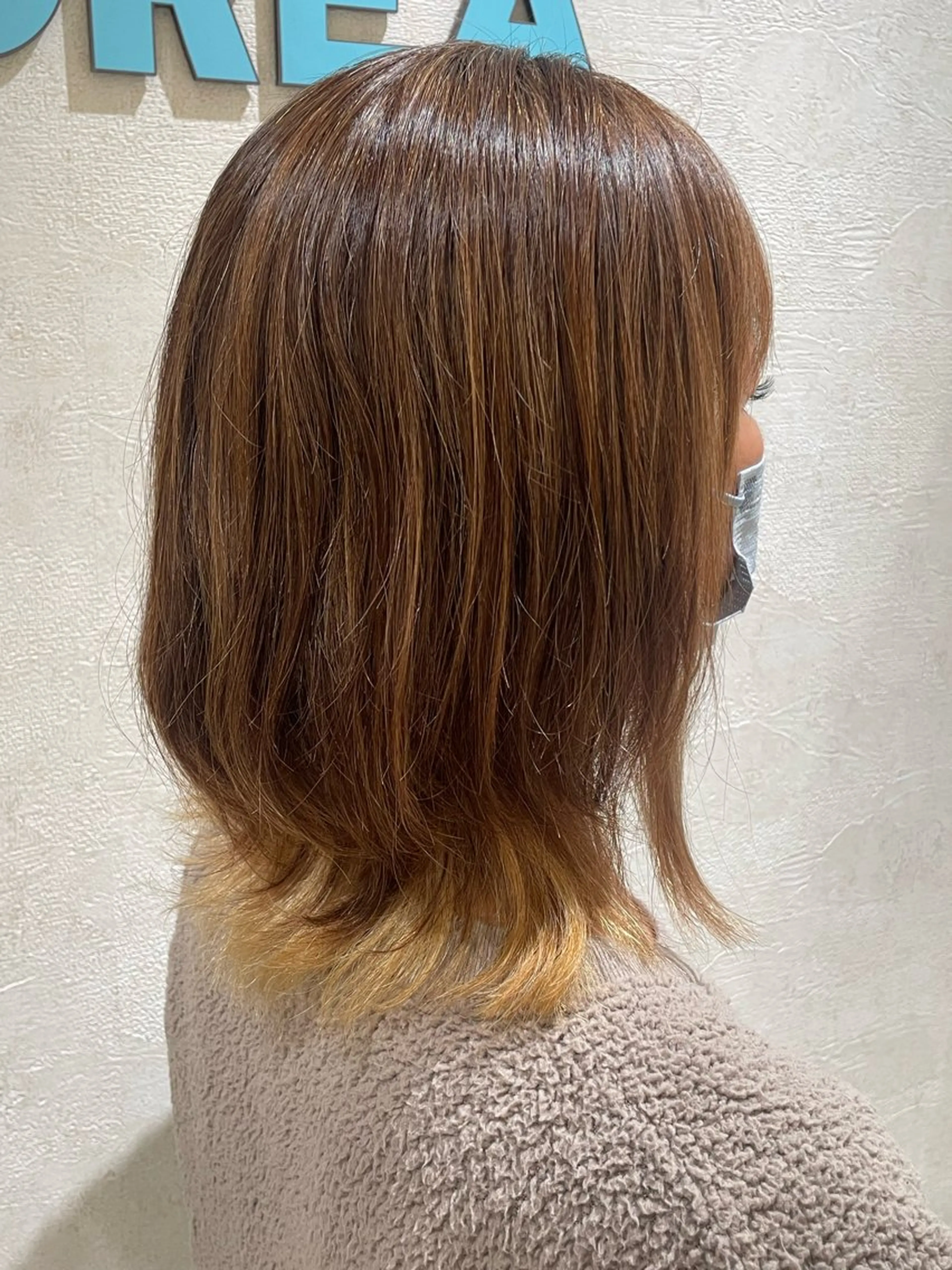 ミディアム パーマ レイヤー×ハイライト 🌷RINA🌷のヘアスタイル