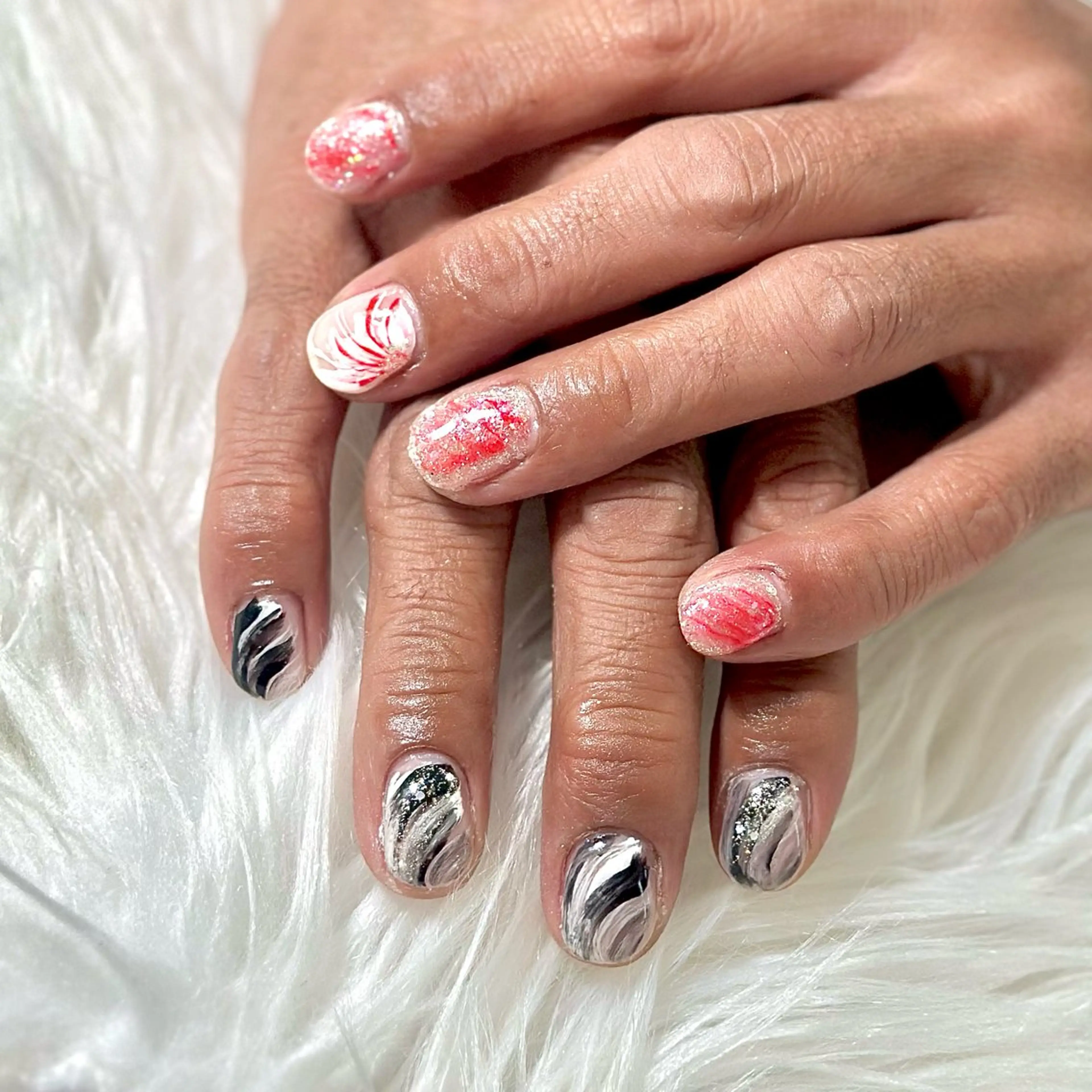 メンズ ネイル アートネイル フラワーネイル メンズネイル ニュアンスネイル ハンドネイル Heartnail Hino Reinaのネイルデザイン