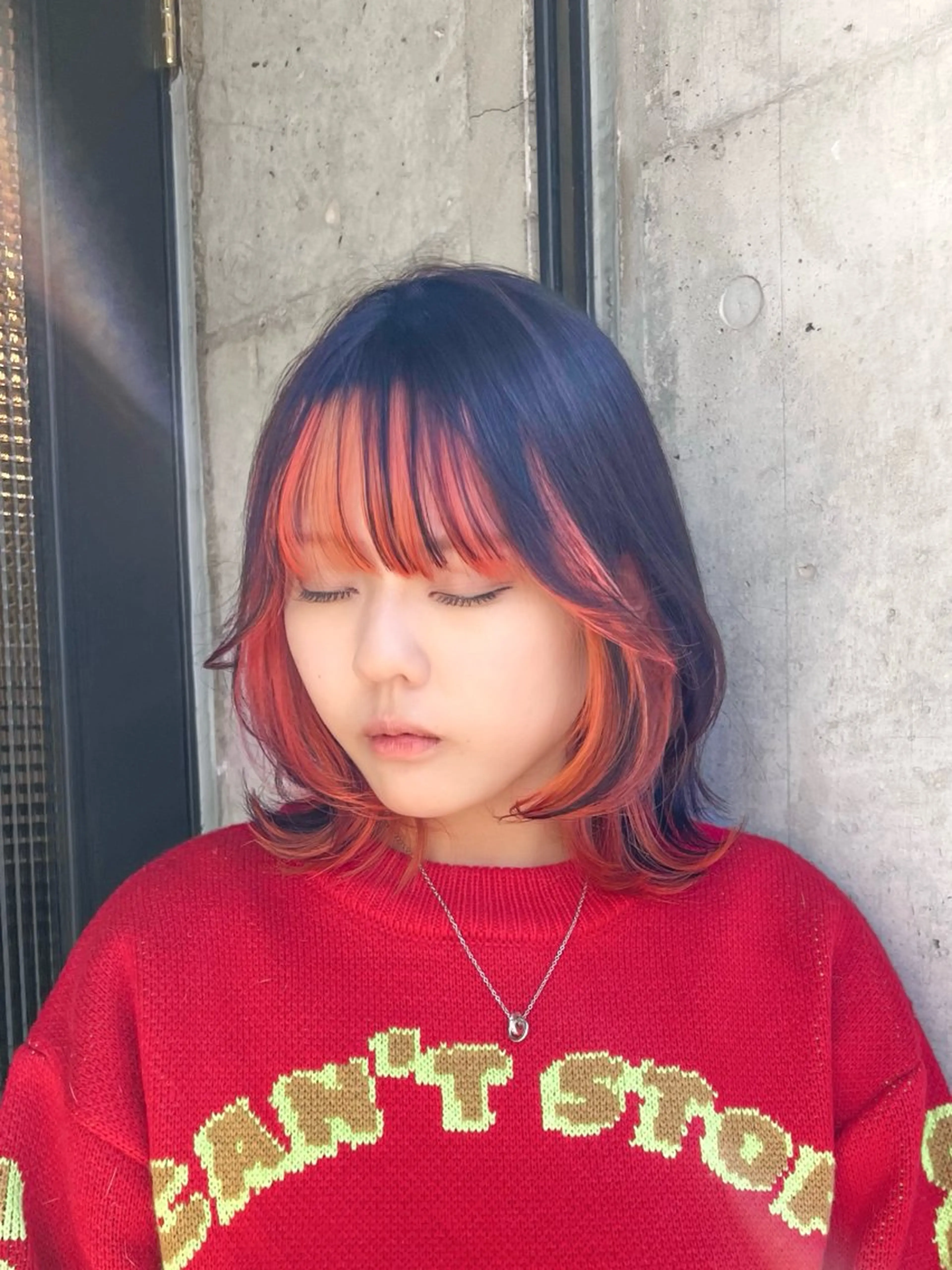 🌈好きなデザインにできるインナーカラーメニュー🌈イヤリング、フェイスフレーミング等好みに応じてデザイン🉑🙆♂️の写真