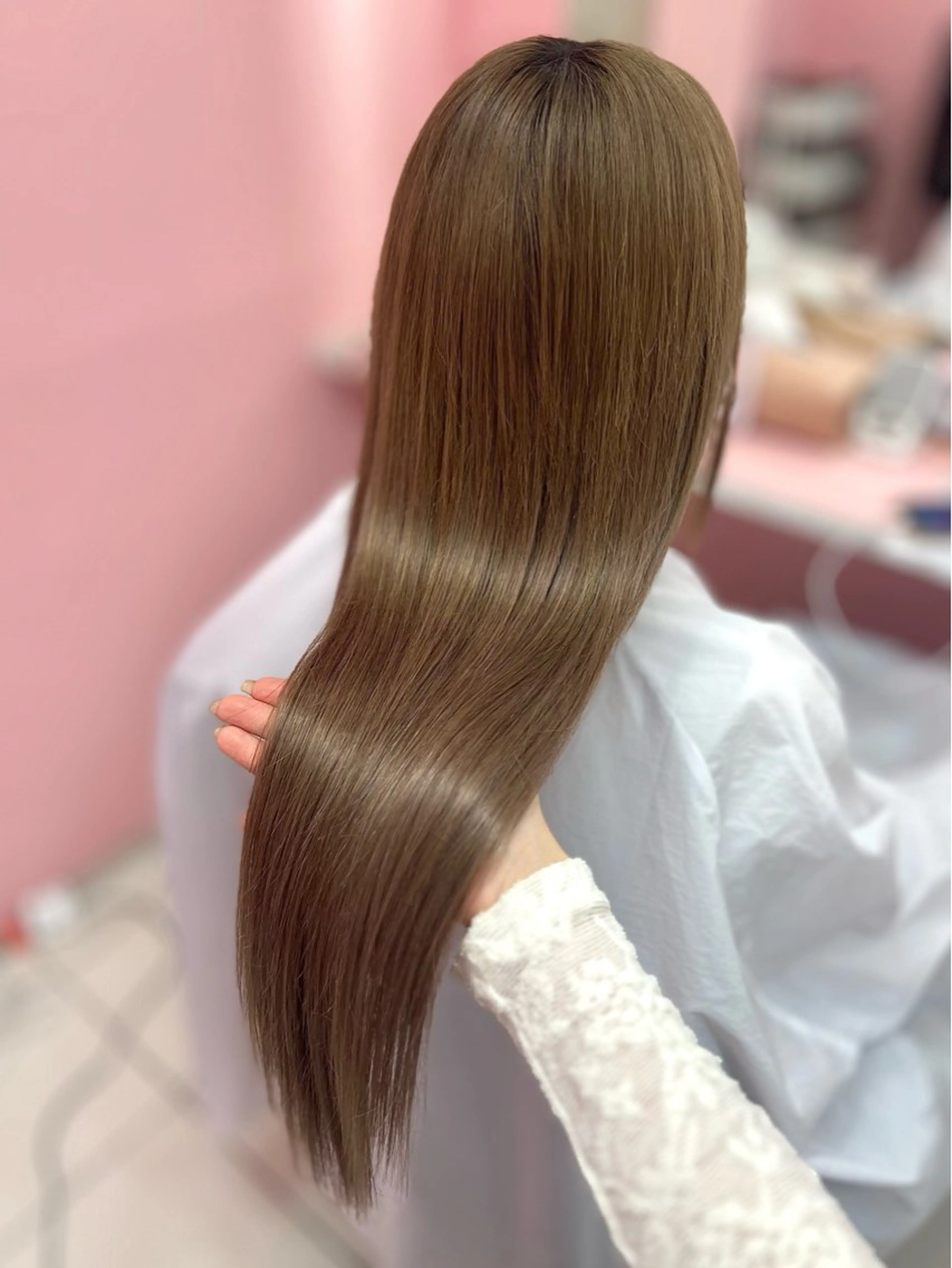 ロング シールエクステ くびれヘア エクステ ヨシンモリ 韓国風ヘア ヘアカラー エクステ シーズン エクステ/大阪梅田駅のヘアスタイル