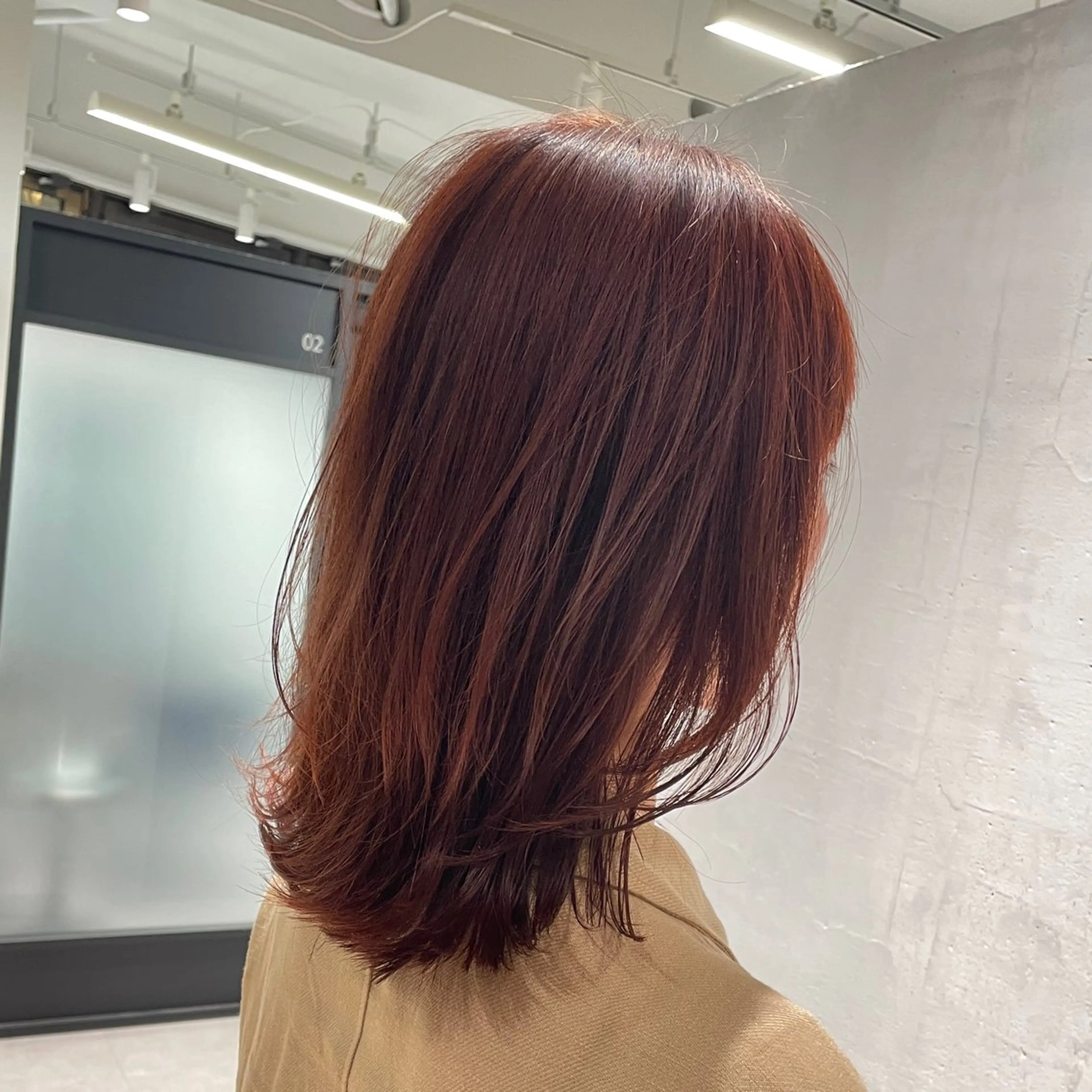 ミディアム カラー ブラウンカラー カッパーブラウン オレンジ オレンジブラウン カット ヘアカラー matka白髪ぼかし 大人ヘア/KEIKOのヘアスタイル