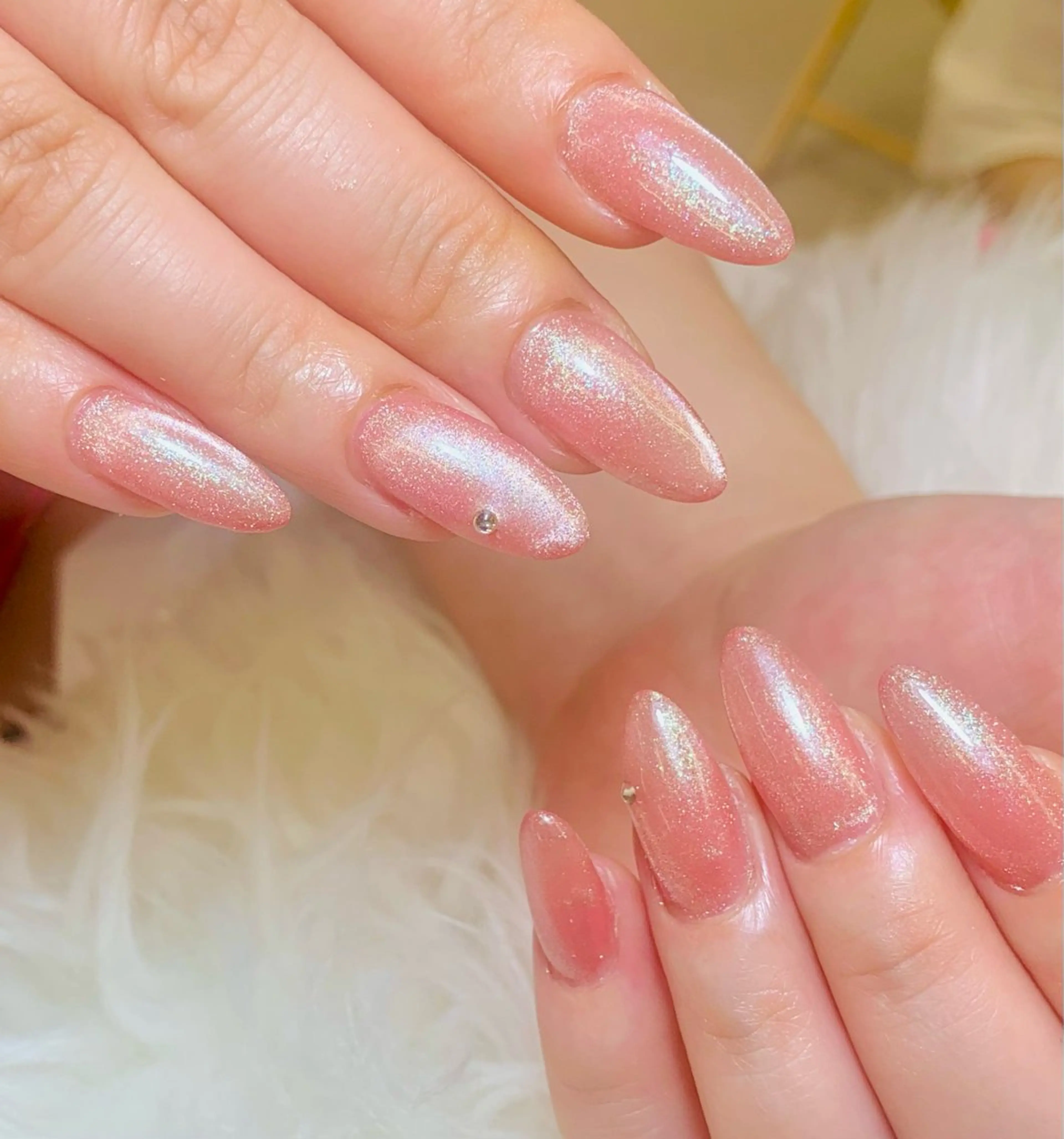 ネイル チークネイル 長さ出し フラッシュネイル フレンチネイル グラデーション ハンドネイル AN NAIL SALONのネイルデザイン