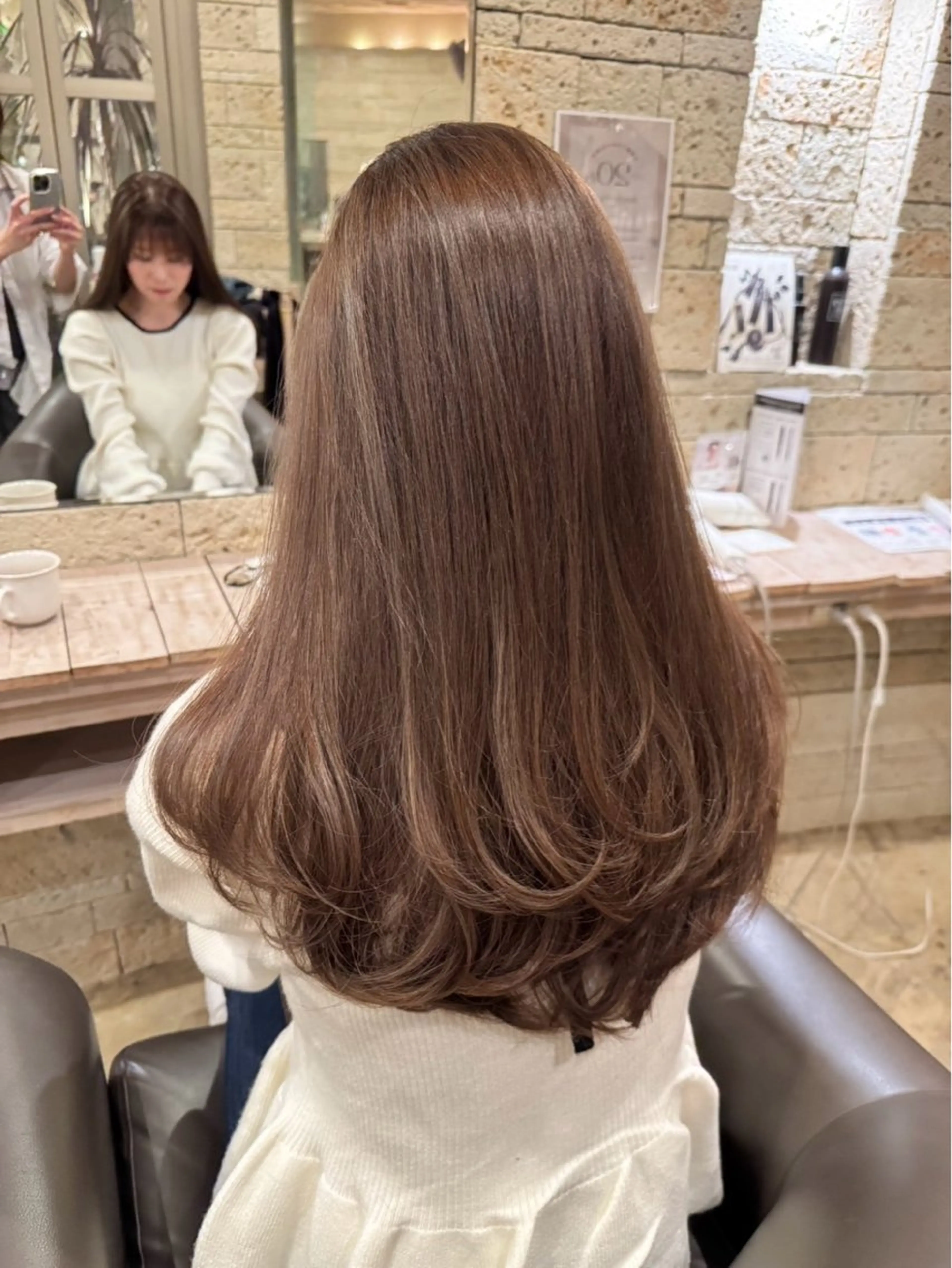 ロング カラー ベージュカラー カット ヘアカラー トリートメント 艶カラー/メンズ パーマ/伊藤愛麻のヘアスタイル