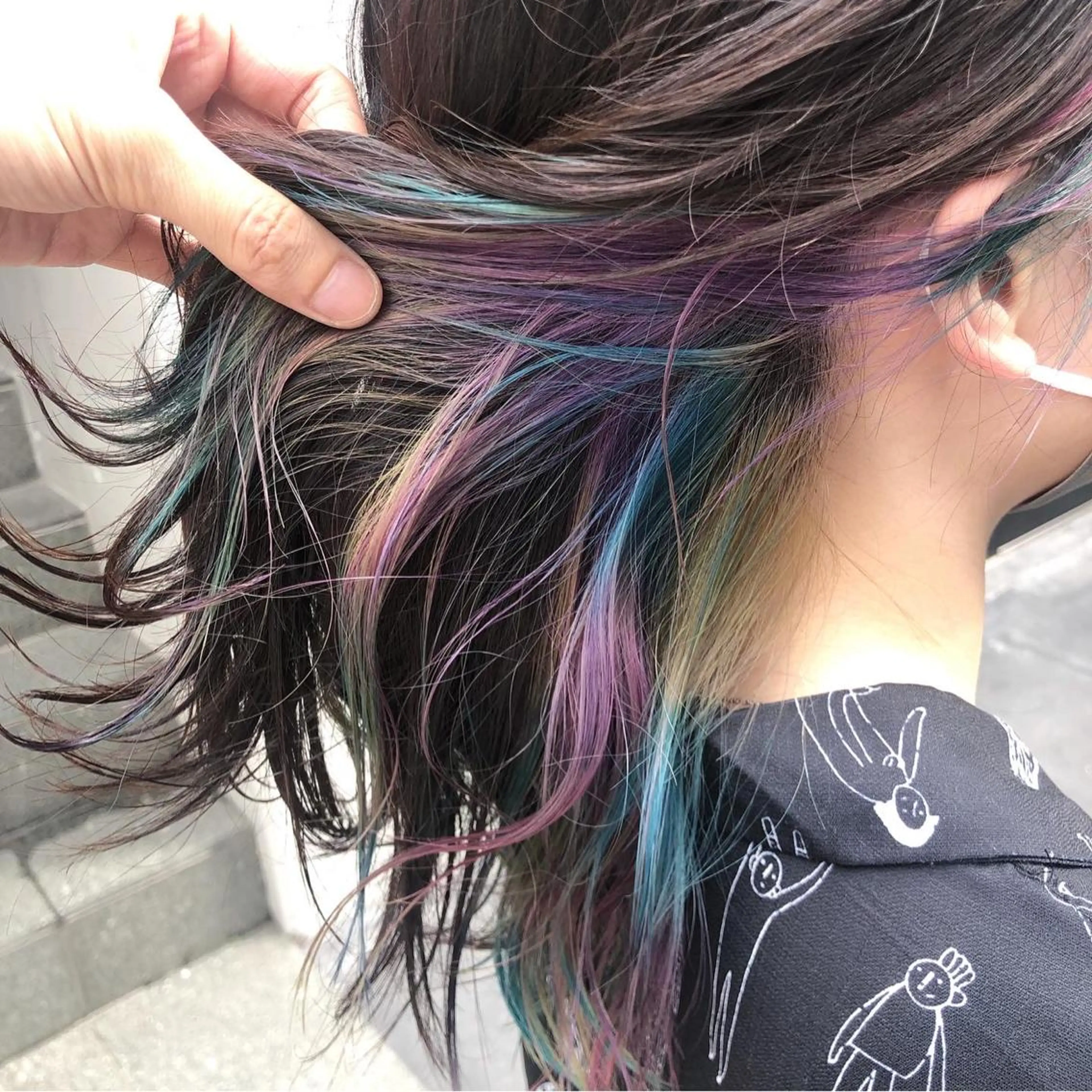 セミロング カラー ショートボブ アッシュ バレイヤージュ ミストバング ベージュカラー カット ヘアカラー トリートメント 原宿サロン代表 デザインカラー伊藤卓のヘアスタイル