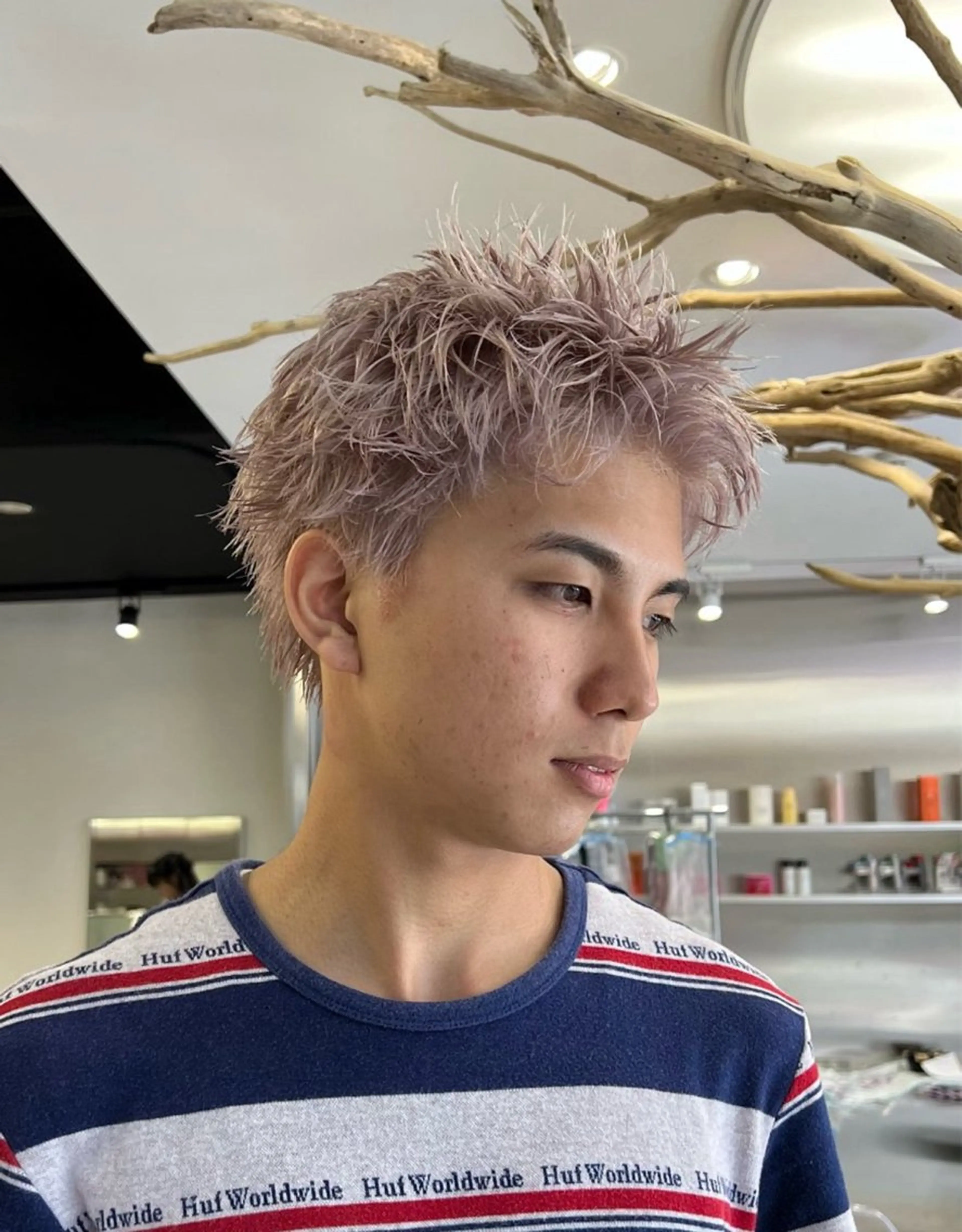 ショート カラー メンズ カット ハイトーン/パーマ/ メンズ / 櫻本🌐のヘアスタイル