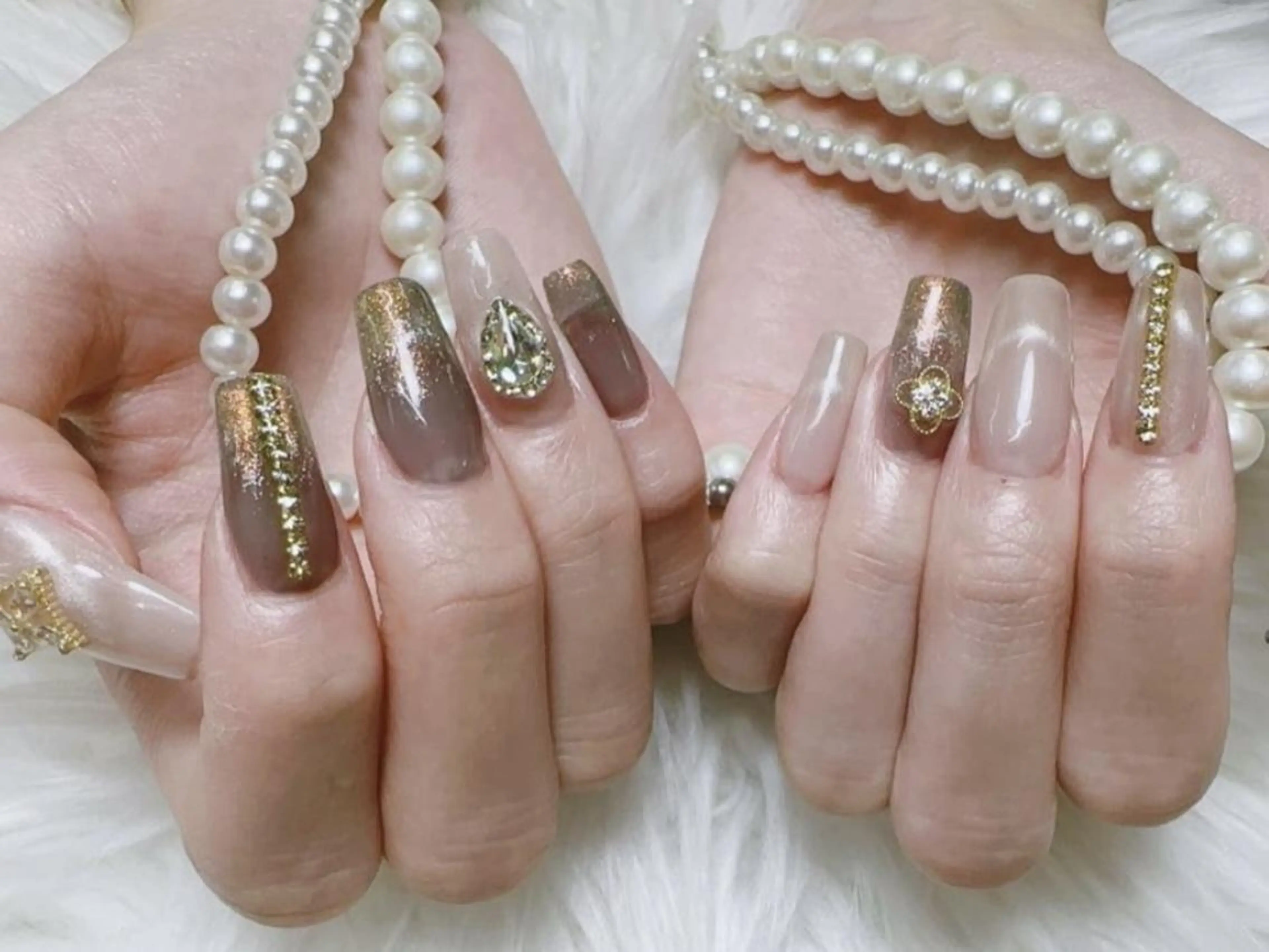 メンズ ネイル アートネイル フレンチネイル ジェルネイル キラキラネイル パラジェル Bloom kabukiのネイルデザイン