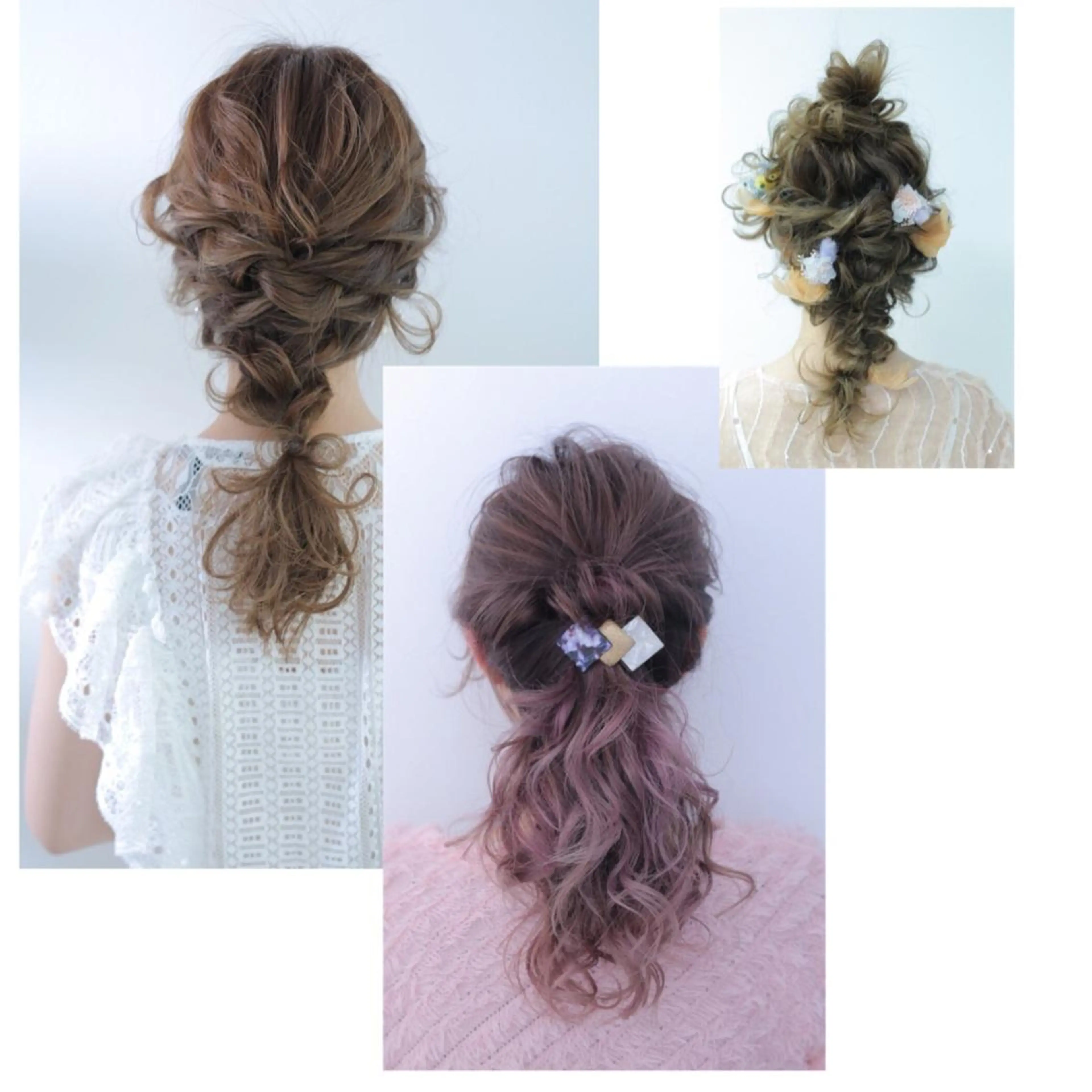 セミロング ヘアアレンジ マツパ♡アイブロウ 南草津のマツエク・マツパデザイン