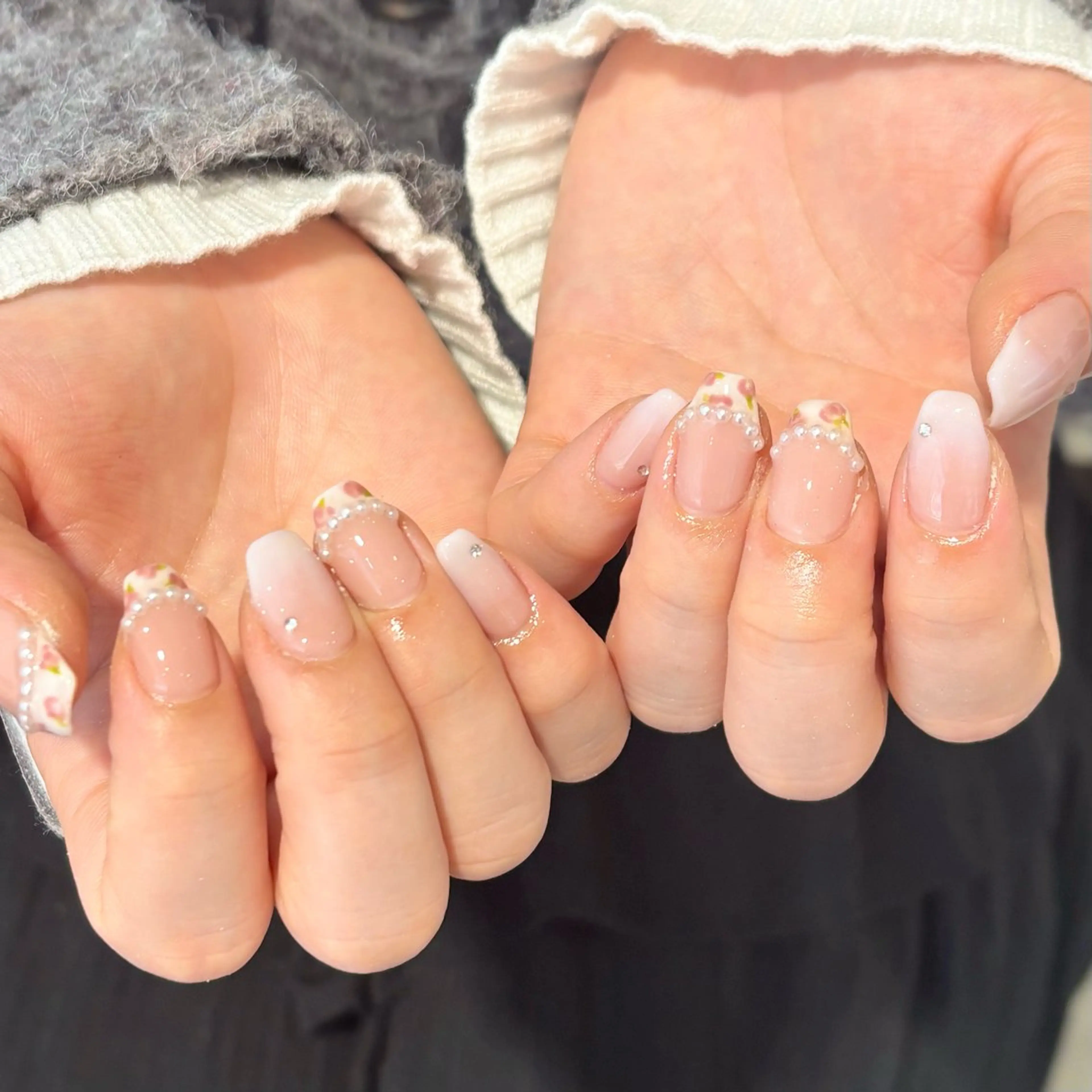 ネイル フレンチネイル 持ち込み 春ネイル モデル様募集中♡ Kokomi🍮のネイルデザイン