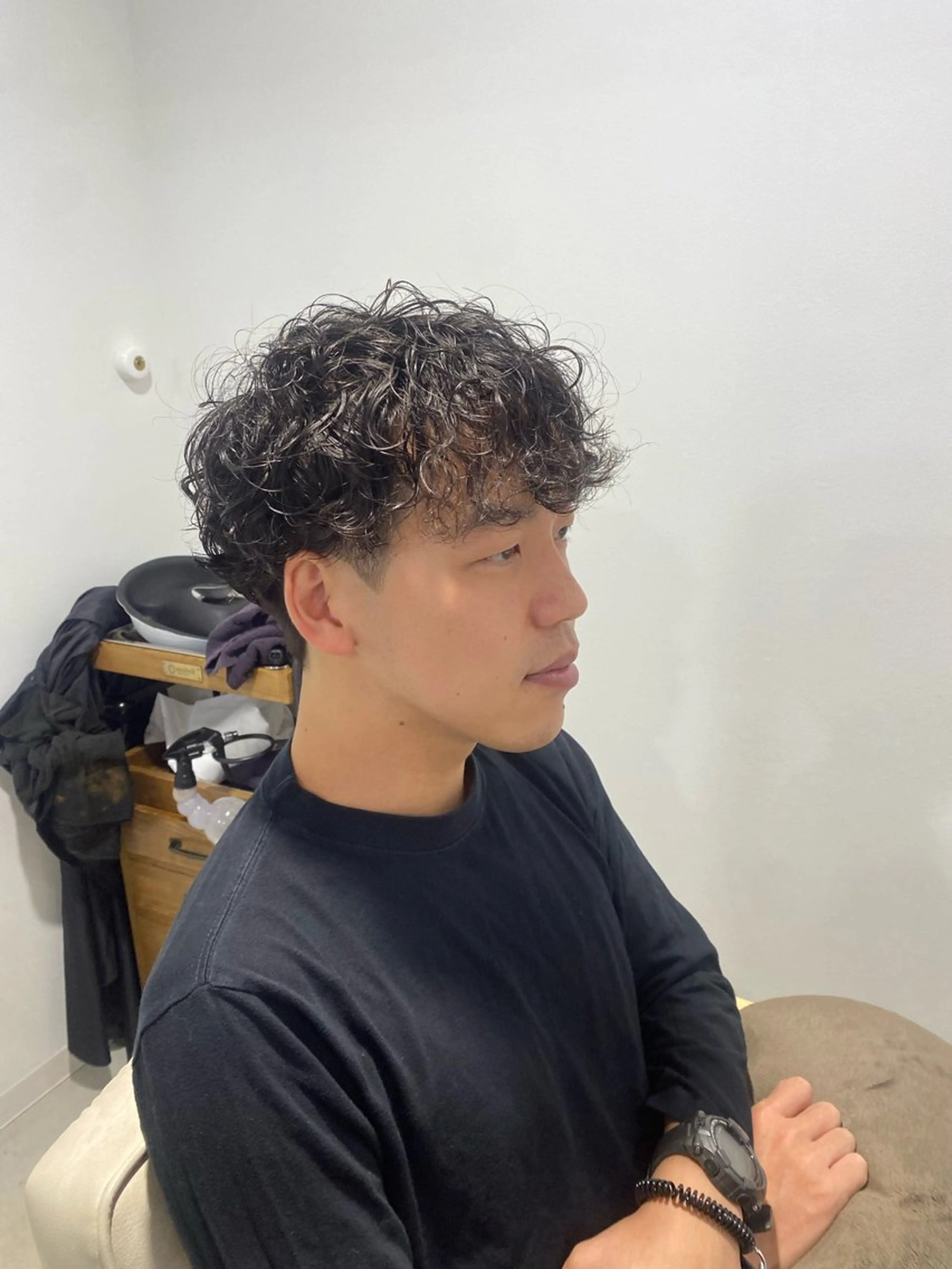 ショート カット パーマ メンズパーマ/ダウン パーマ/十文字玲音のヘアスタイル