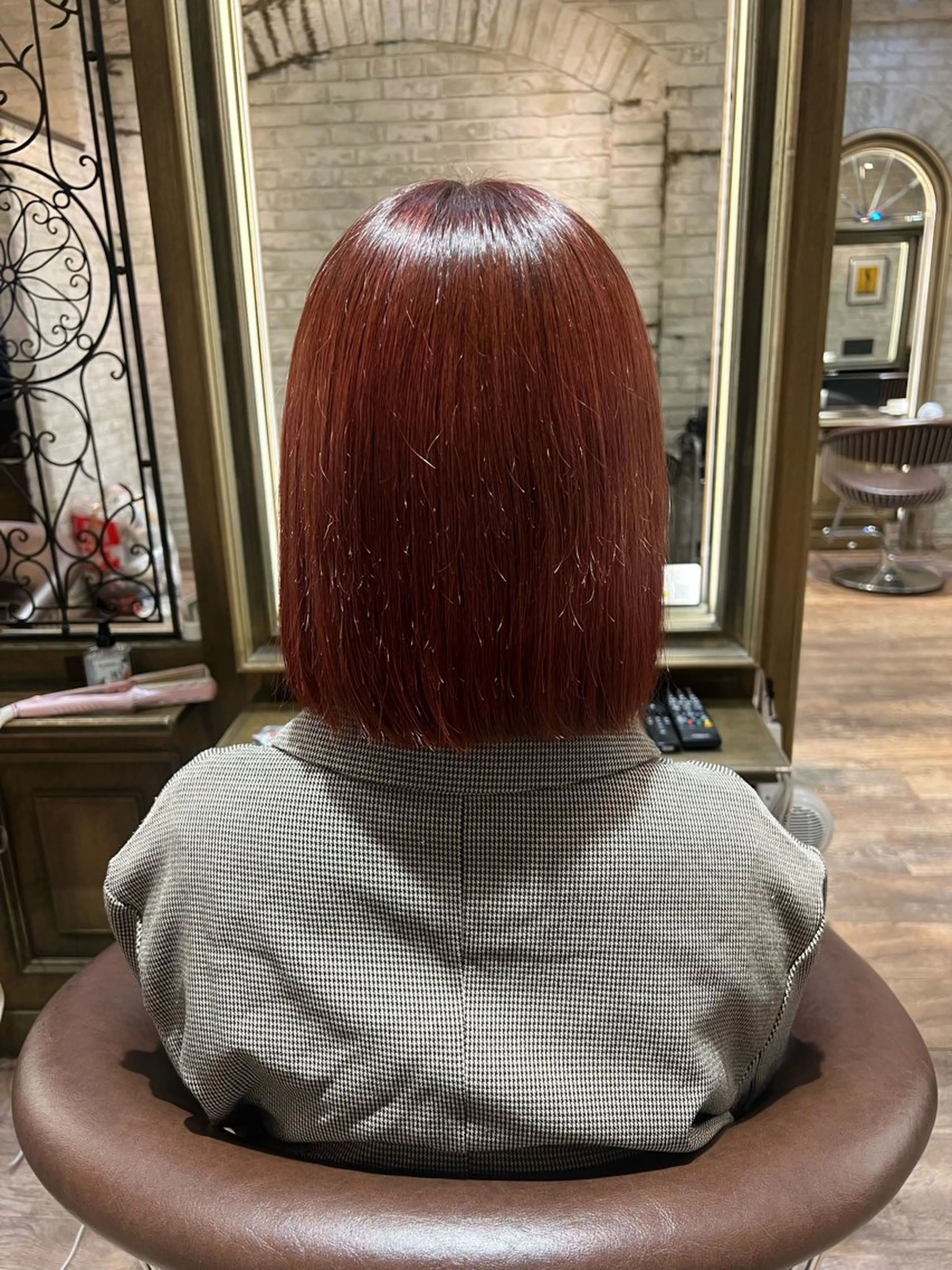 ミディアム カラー レッドカラー ボブ cloe仙台🌈 ヨネザワ アレンのヘアスタイル