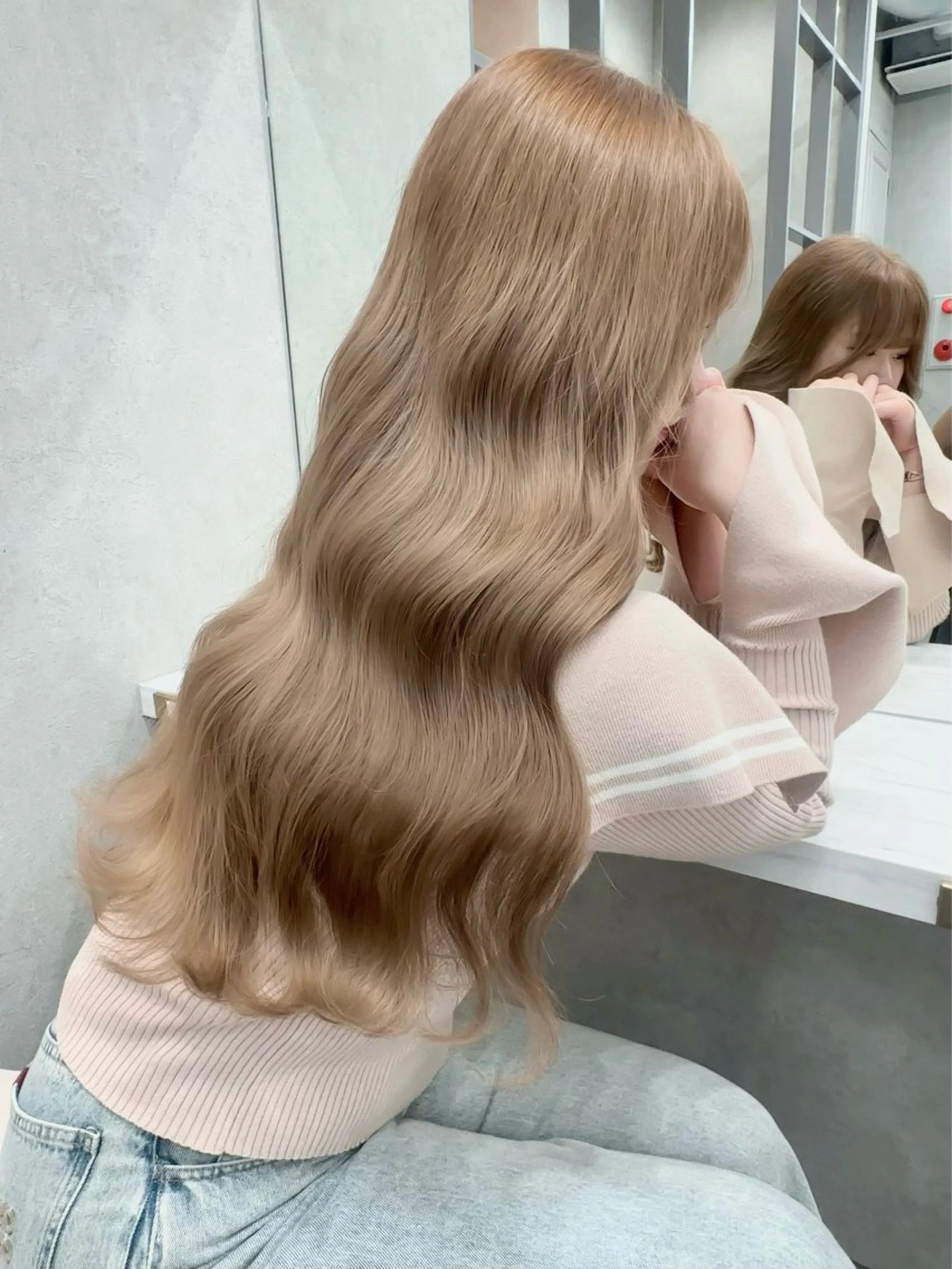 セミロング カラー ヘアアレンジ ヘアカラー トリートメント 天神/ブリーチ/ ブリーチなしカラーのヘアスタイル