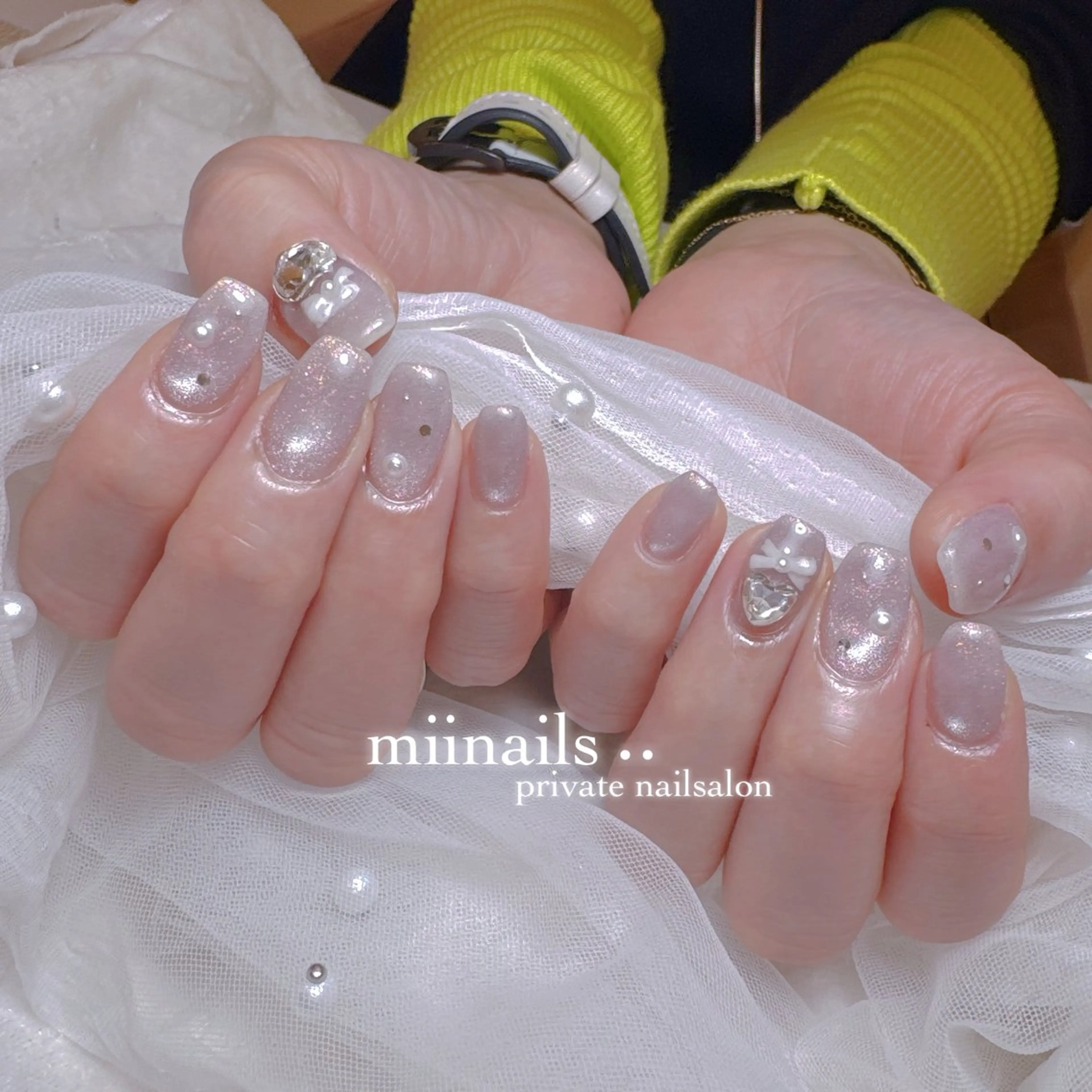 ネイル キラキラネイル ワンホンネイル ハンドネイル nailsalon miinailsのネイルデザイン