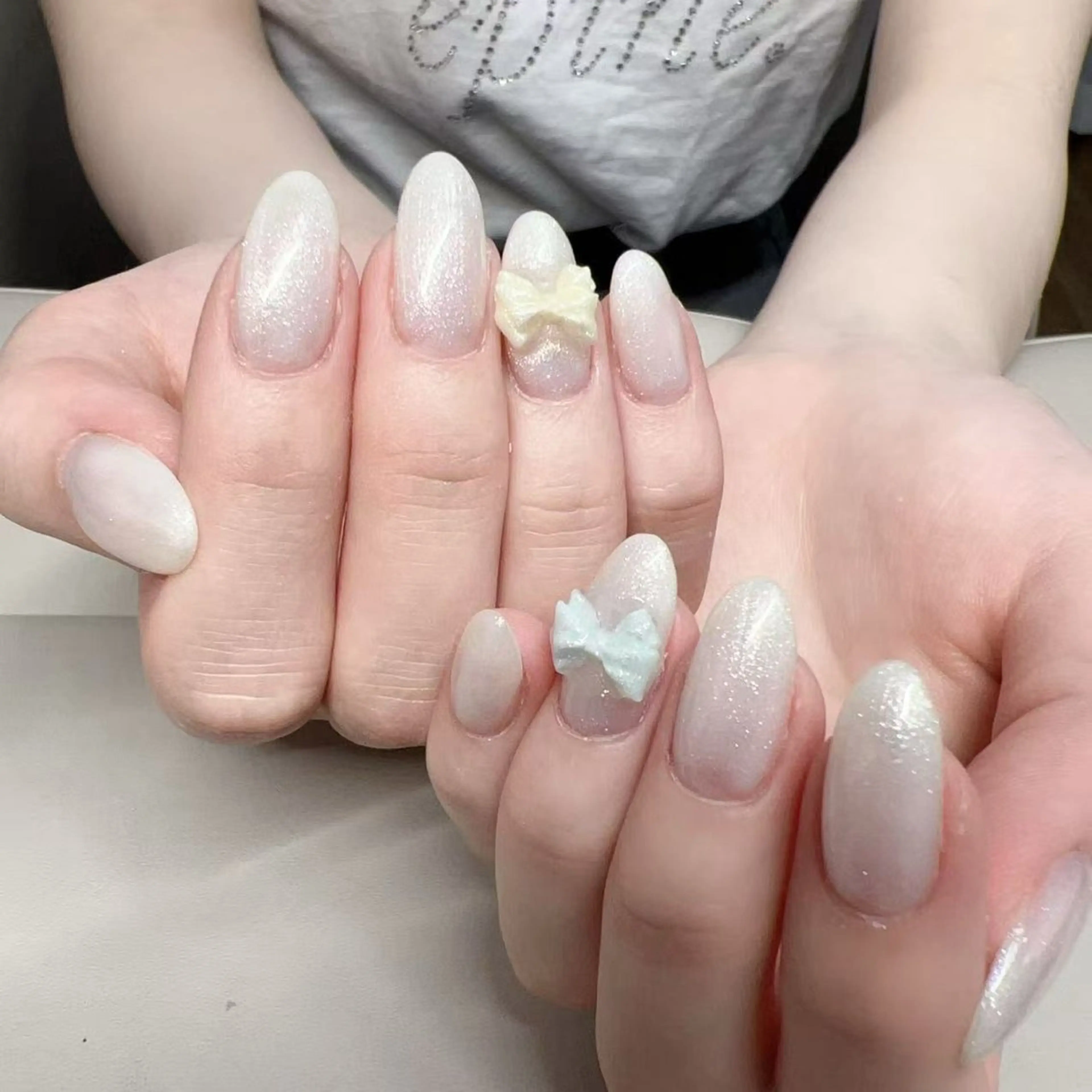 ネイル アートネイル オーロラネイル ガーリー ハート キラキラネイル Rika nail cocoのネイルデザイン