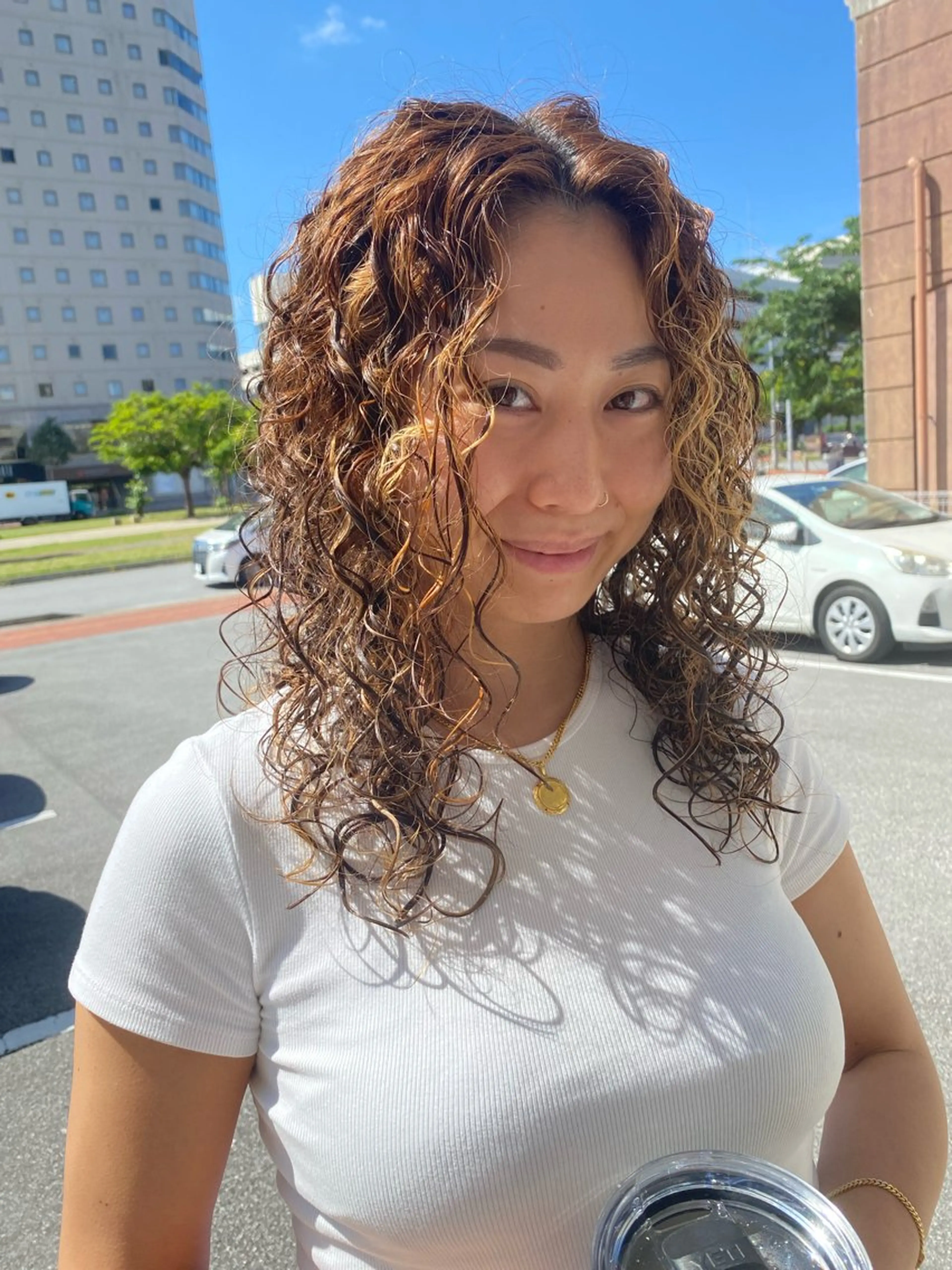 セミロング パーマ カット パーマ AngeBay.NaHa所属・饒平名 知也のヘアスタイル