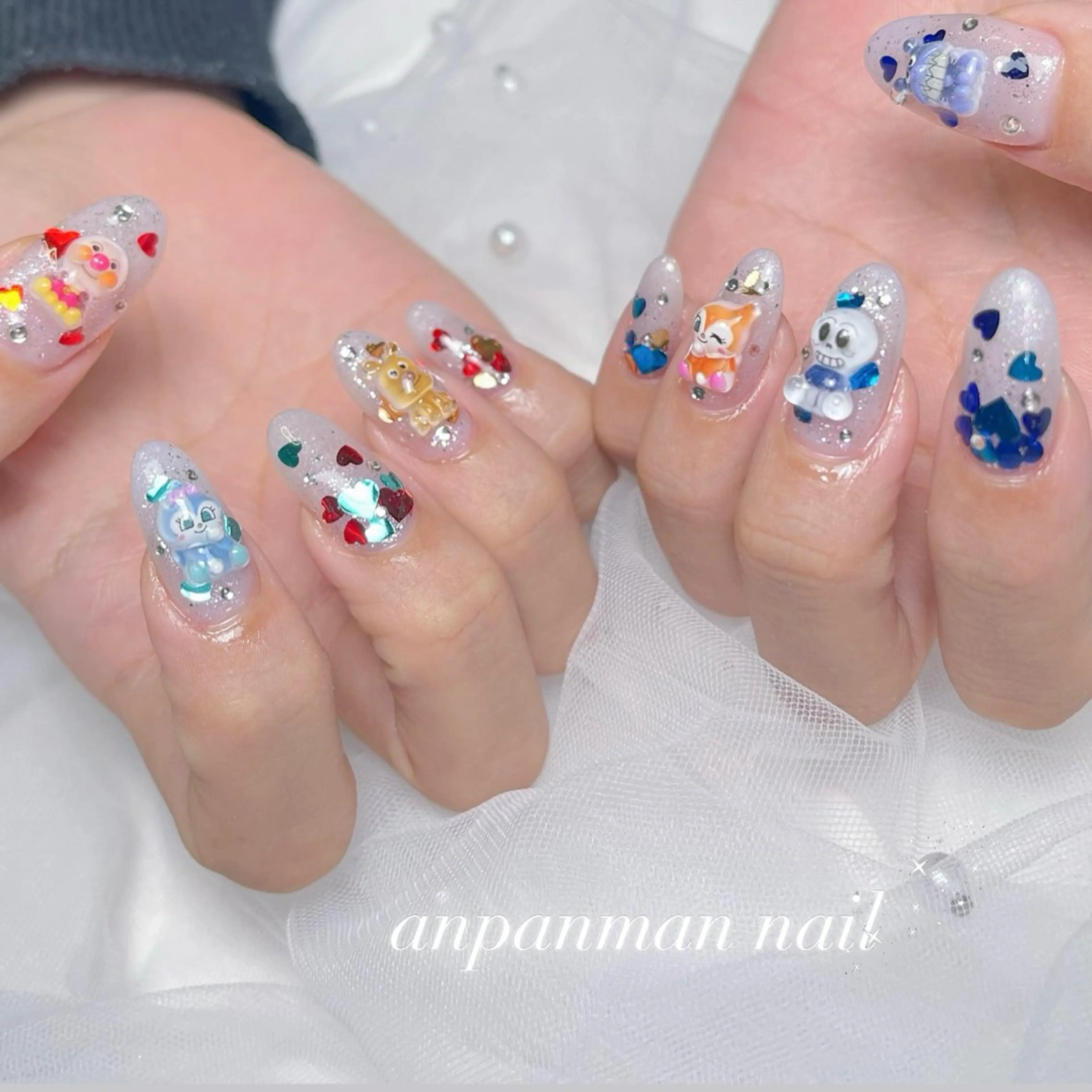 ネイル アートネイル 長さ出し ジェルネイル 韓国ネイル 持ち込み ハンドネイル RE SALONのネイルデザイン