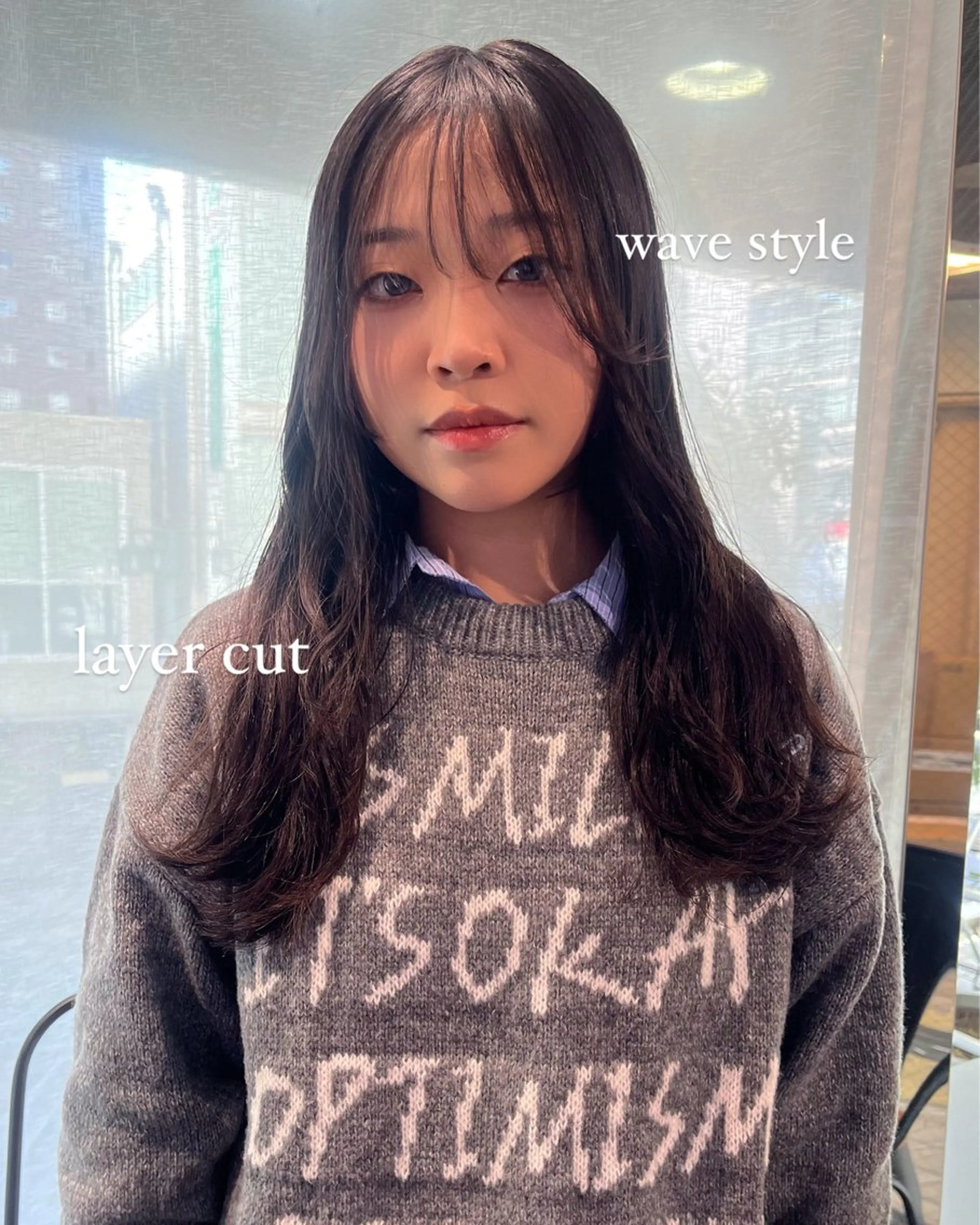 ロング ボブ 伸ばしかけ ハッシュカット 韓国風ヘア レイヤーカット カット 韓国レイヤー🇰🇷 🤍🎀honokaのヘアスタイル