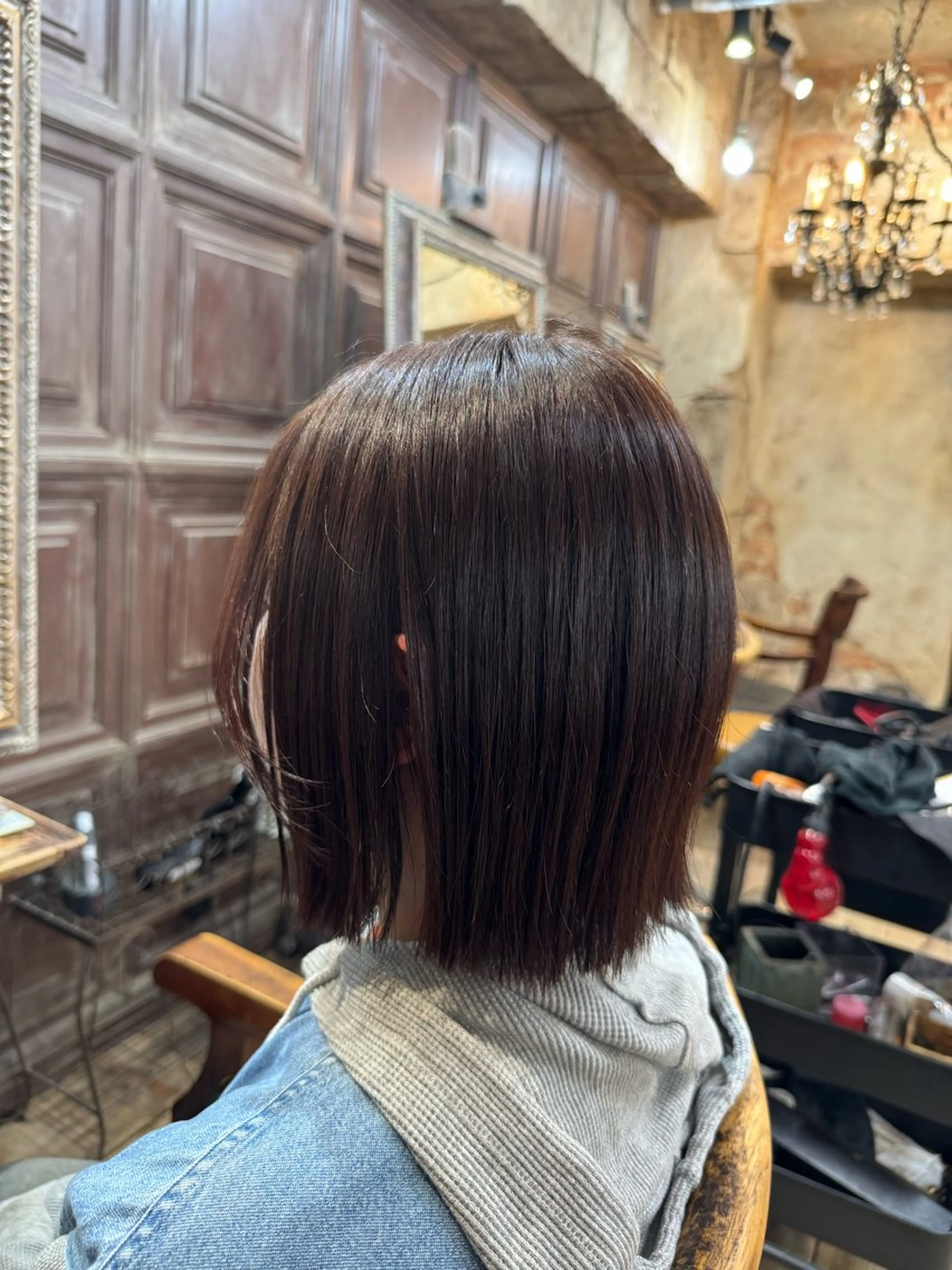 ショート 切りっぱなしボブ ボブ トリートメント カット トリートメント 髪質改善カラー /高山奈夕のヘアスタイル