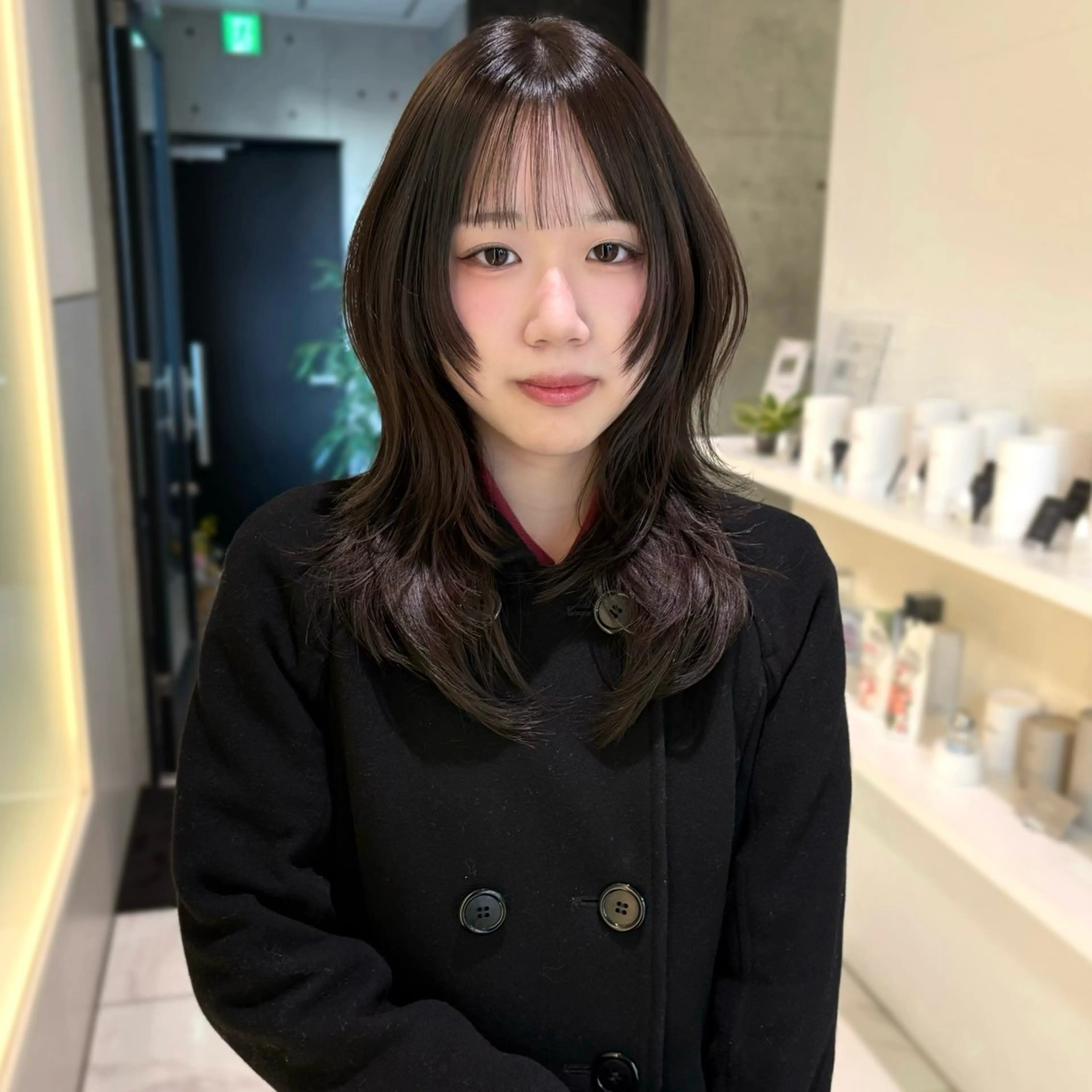 ミディアム カラー ミディアムレイヤー レイヤーカット カット ヘアカラー riko/レイヤー カット/ヘアセットのヘアスタイル