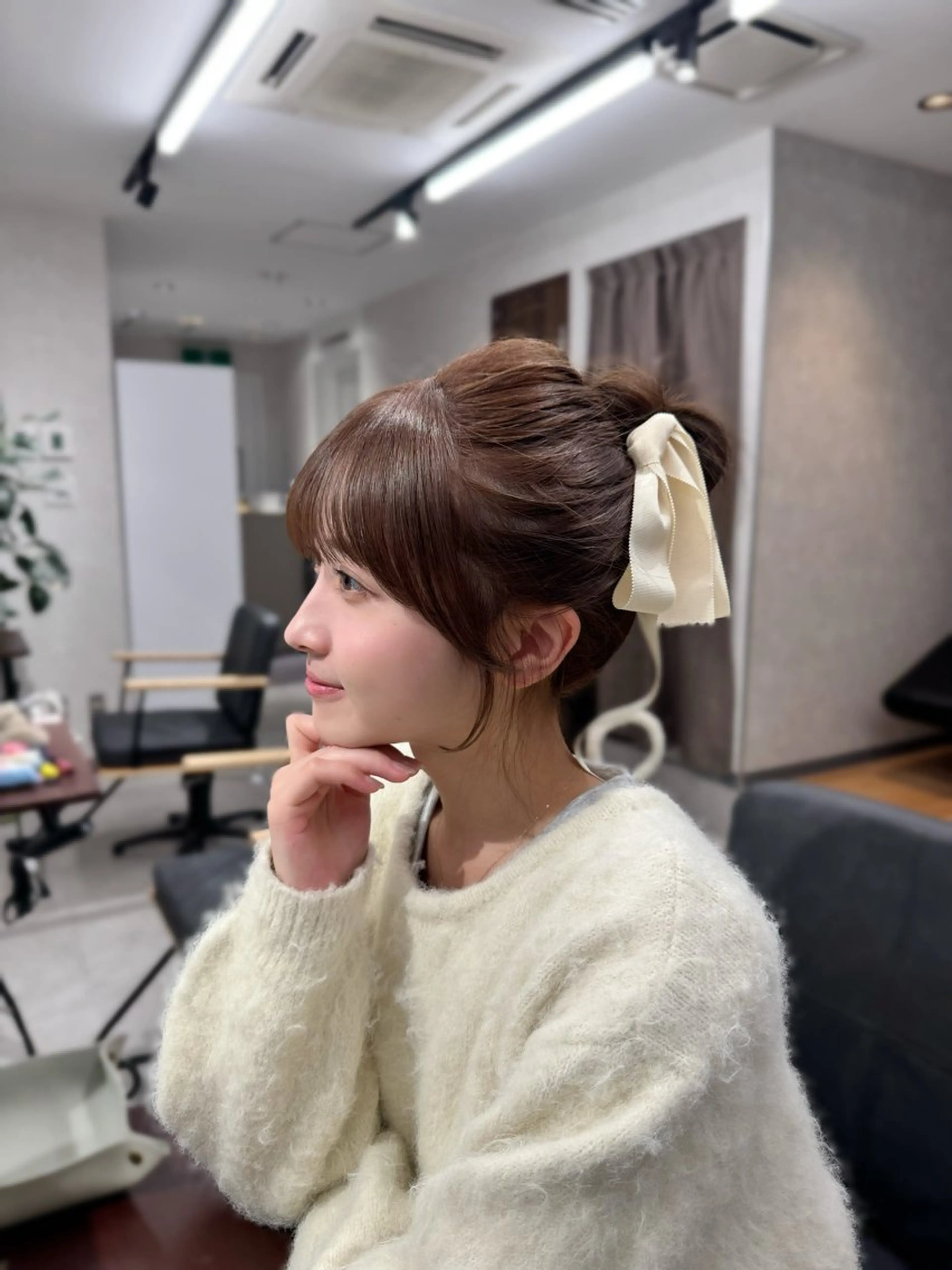 ミディアム 似合わせカット カット ヘアカラー 銀座/前髪顔まわり/ 透明感カラー/danのヘアスタイル