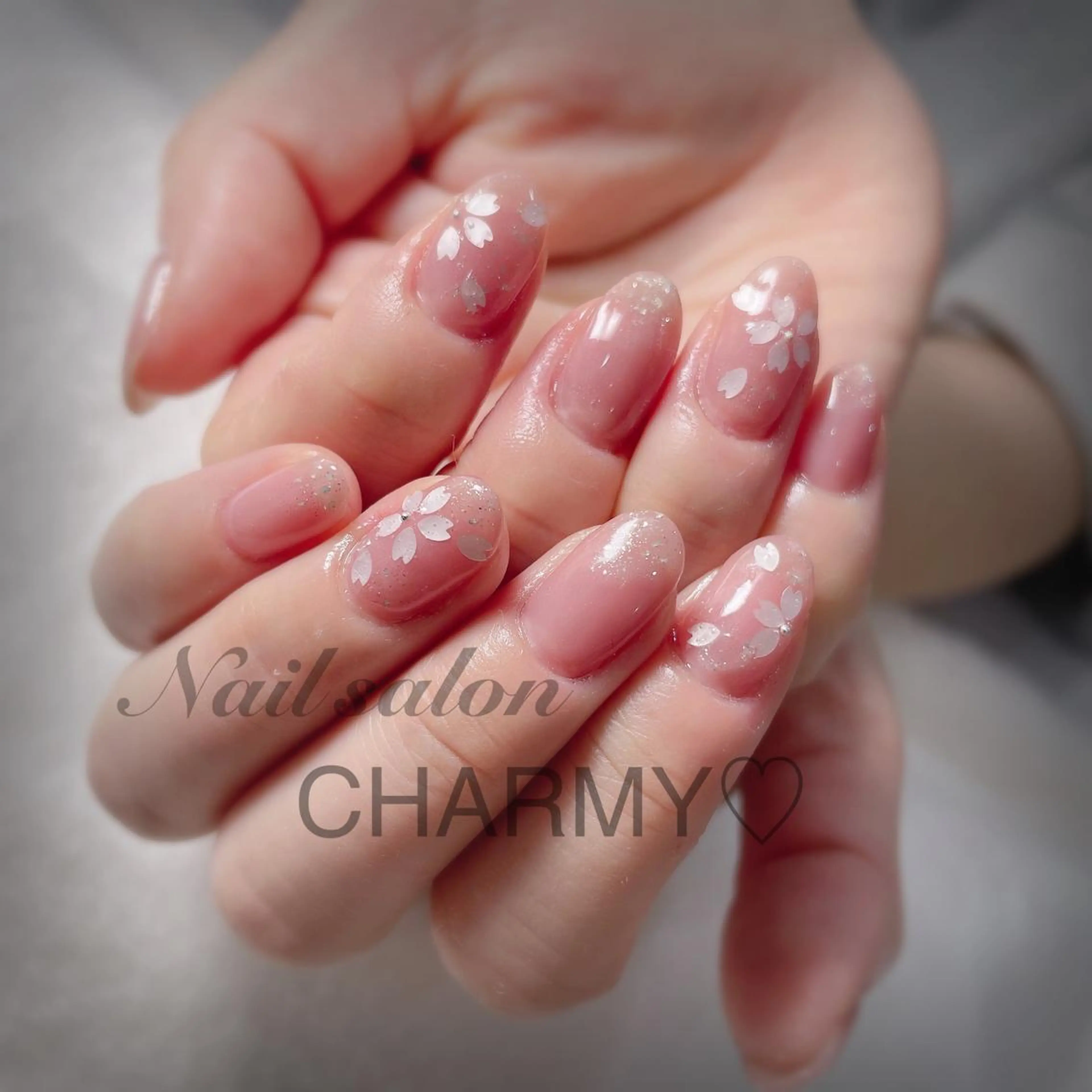 ネイル 桜ネイル ピンク Nail salon CHARMY♡のネイルデザイン