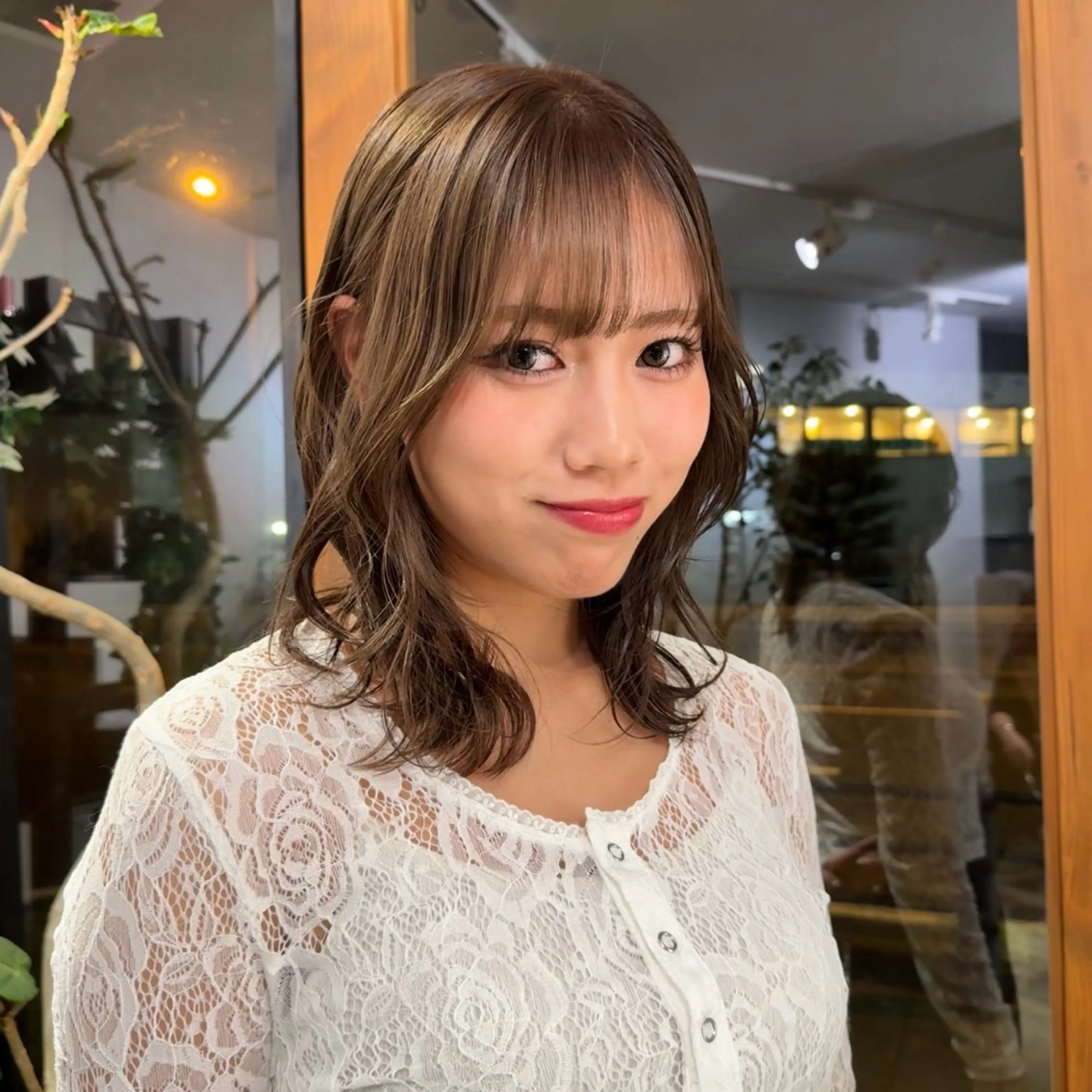 ミディアム ヘアカラー 吉田 葉音のヘアスタイル