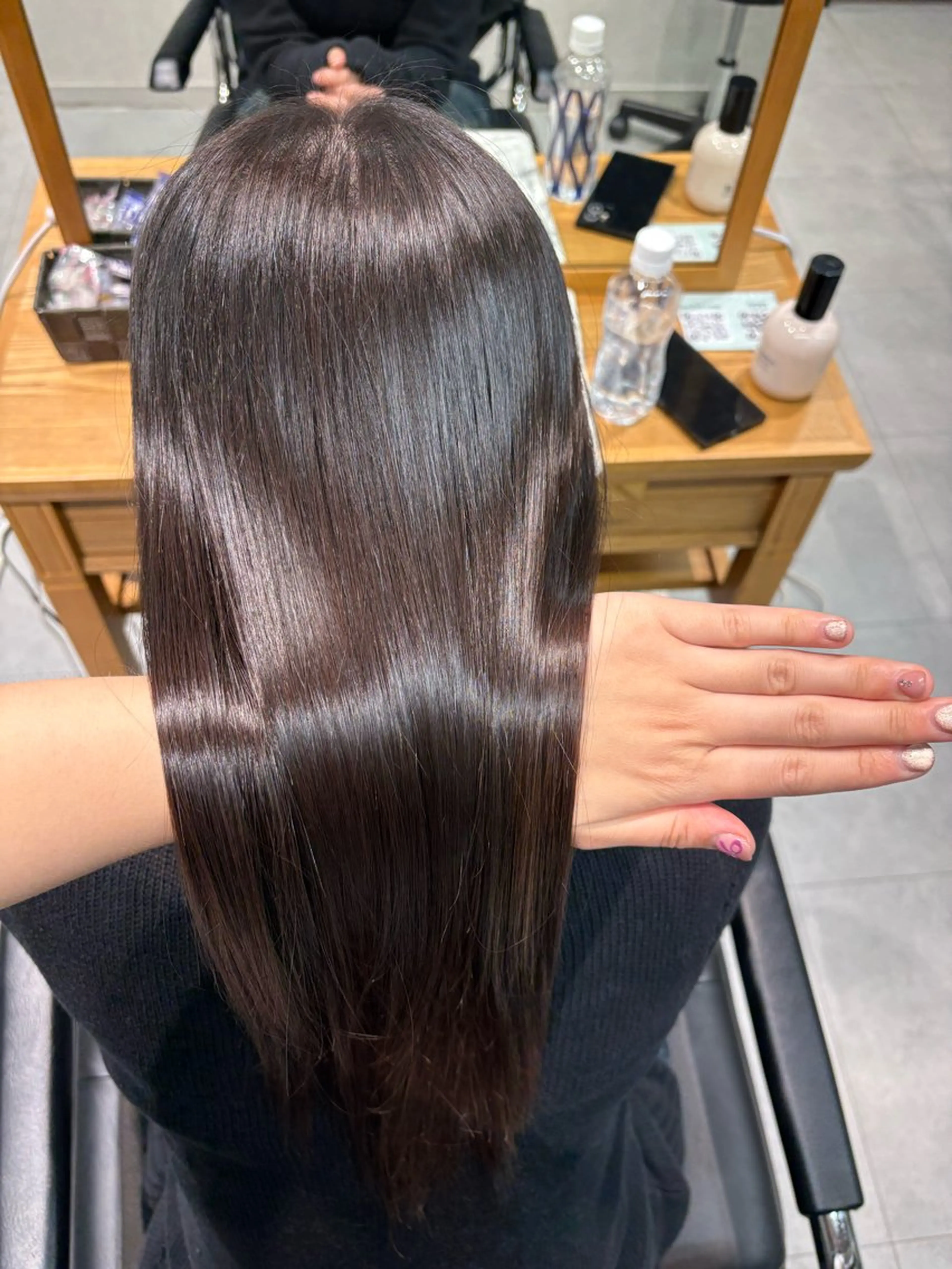 セミロング 髪質改善 縮毛矯正 トリートメント 酸熱トリートメント トリートメント カラーモデル募集 ✨🤍モモハ🤍✨のヘアスタイル