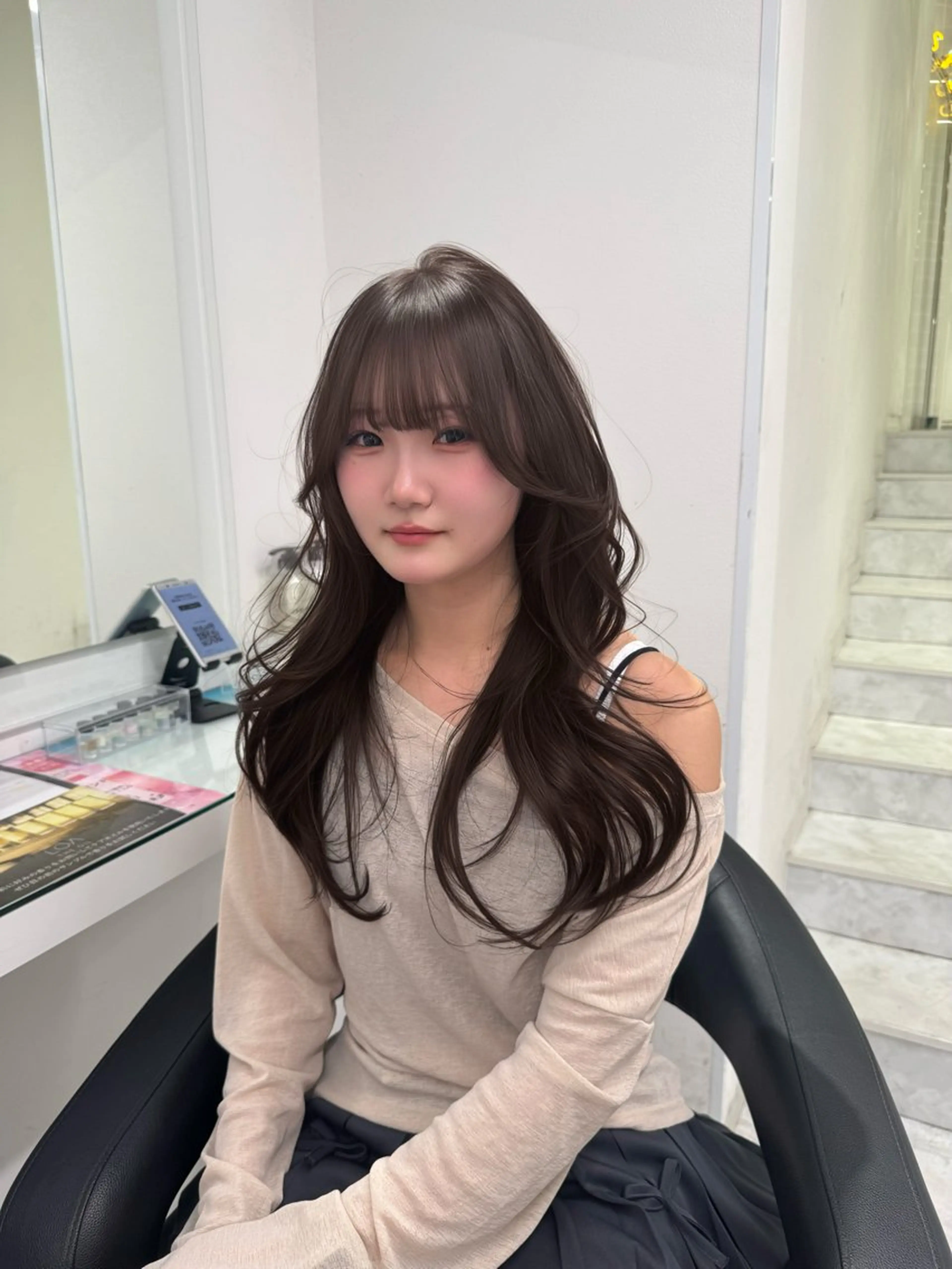 ロング カラー カット ヘアカラー 韓国トレンドカット カラー🤍しゅうじのヘアスタイル