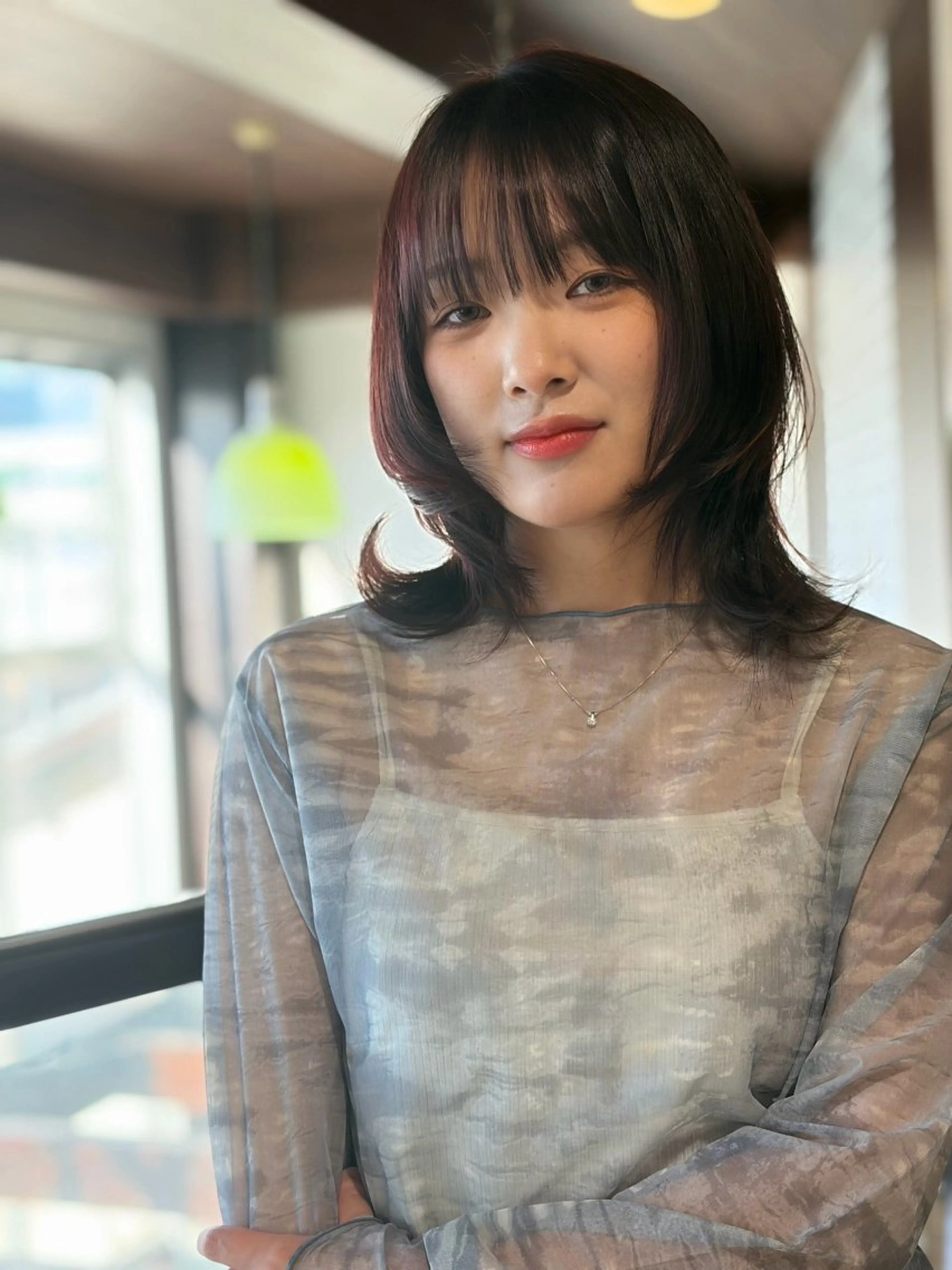 ミディアム カット 岡大前レイヤーカット ×髪質改善/松島大己のヘアスタイル