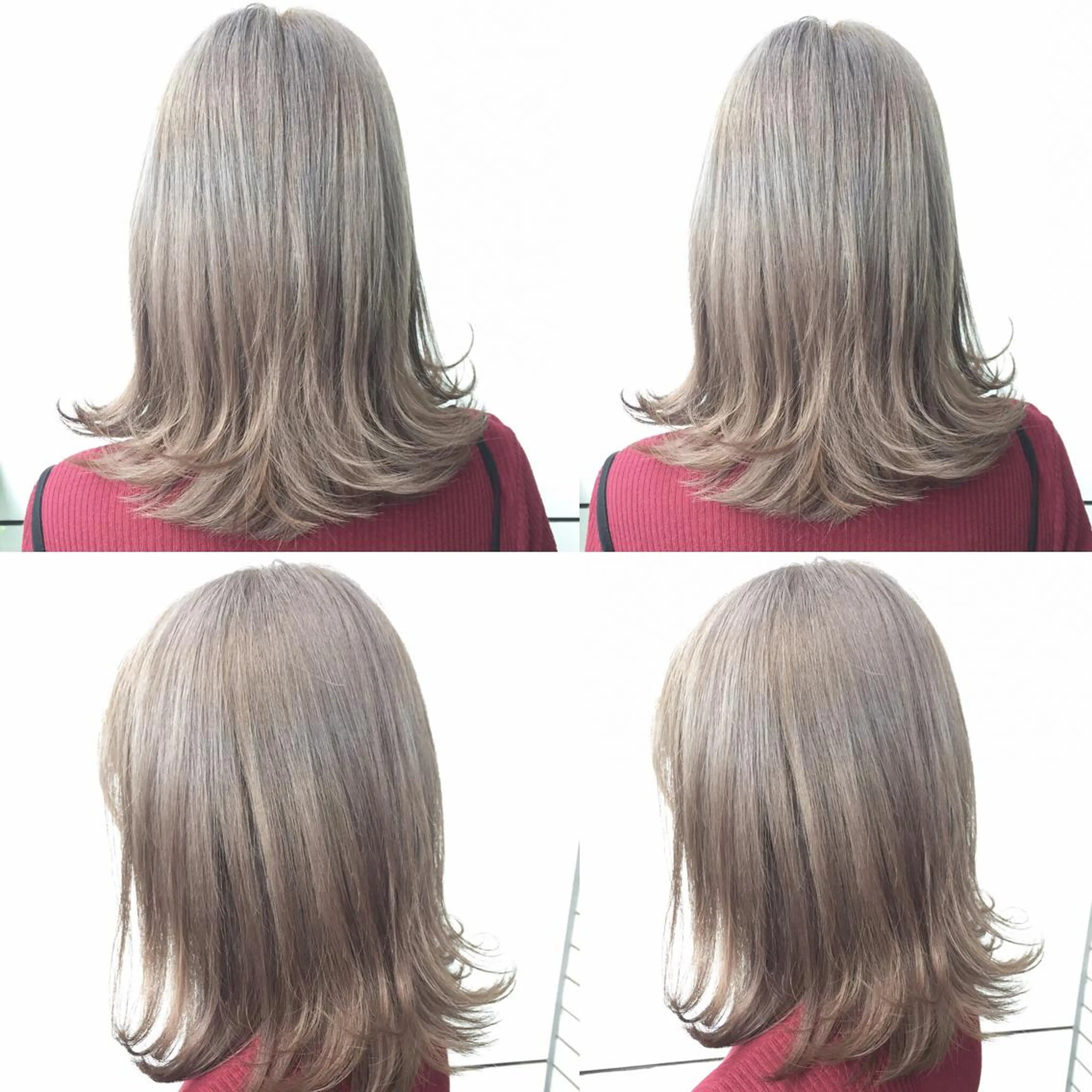 ミディアム カラー アッシュ 透明感カラー ホワイトアッシュ 露木 啓介のヘアスタイル