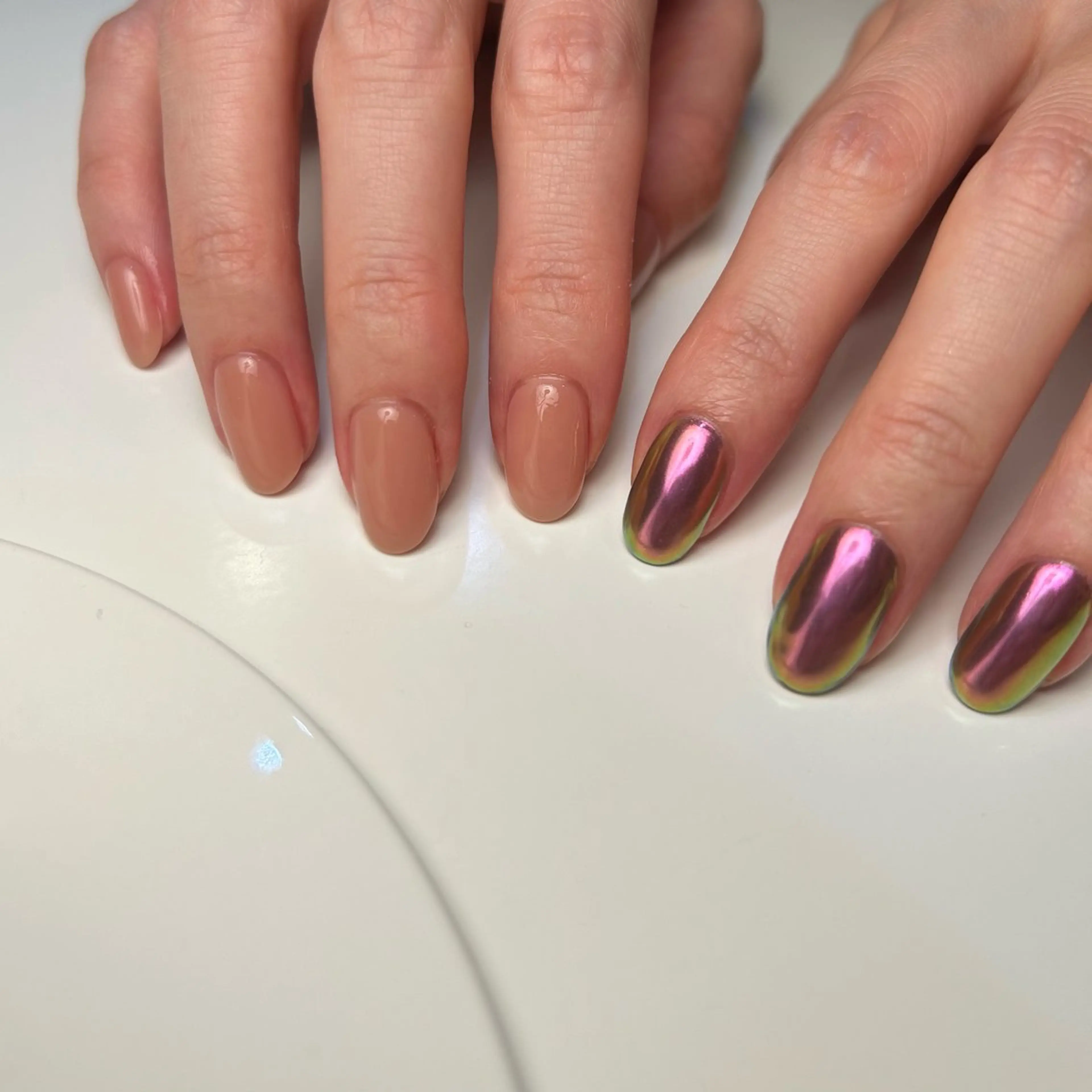 ネイル ミラーネイル ワンカラーネイル Yumi 広尾→銀座のネイルデザイン