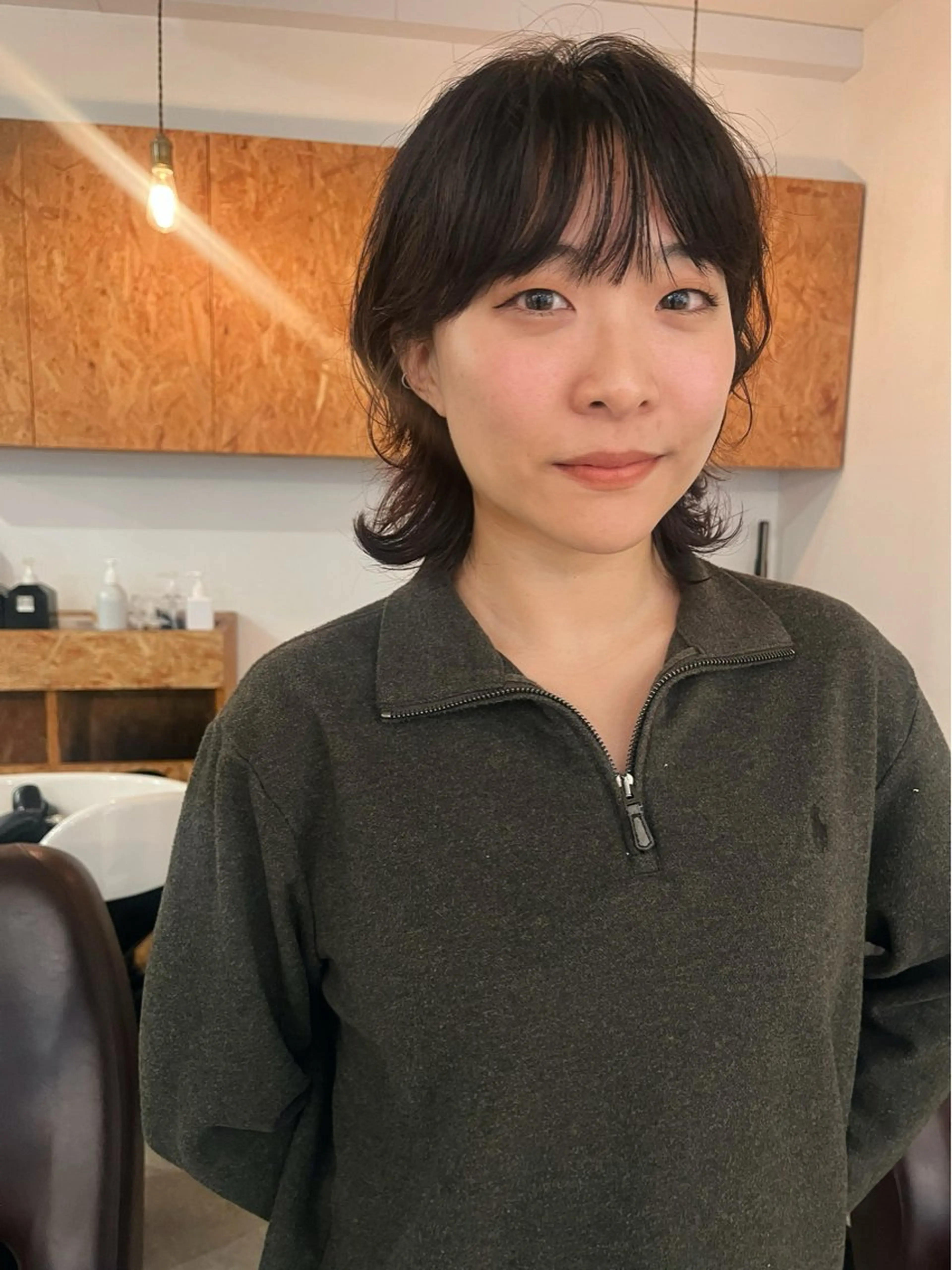 ミディアム 暖色/パーマ 🌼クニトウメイのヘアスタイル