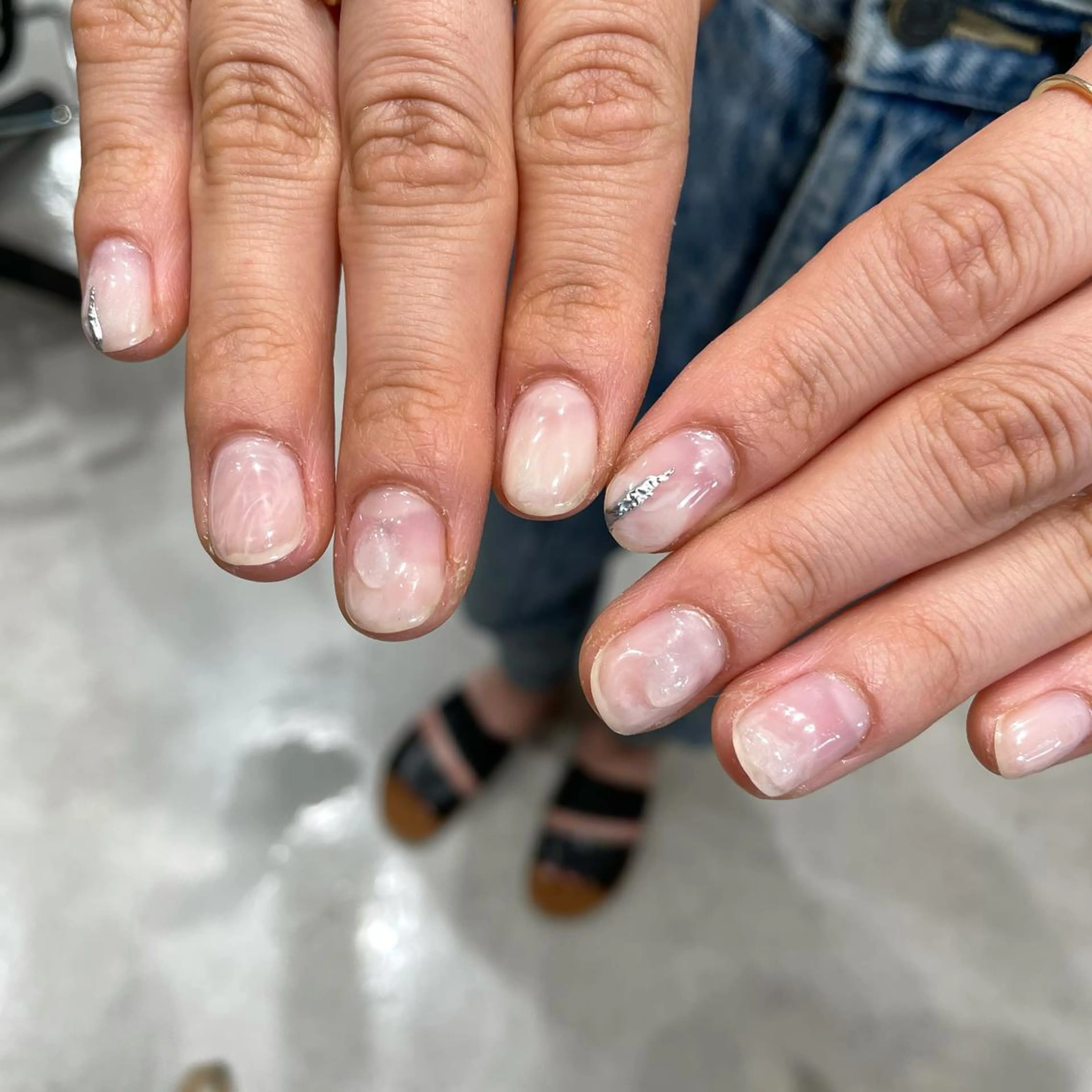 ネイル ニュアンスネイル ハンドネイル 淡色ネイル 🎀moeのネイルデザイン