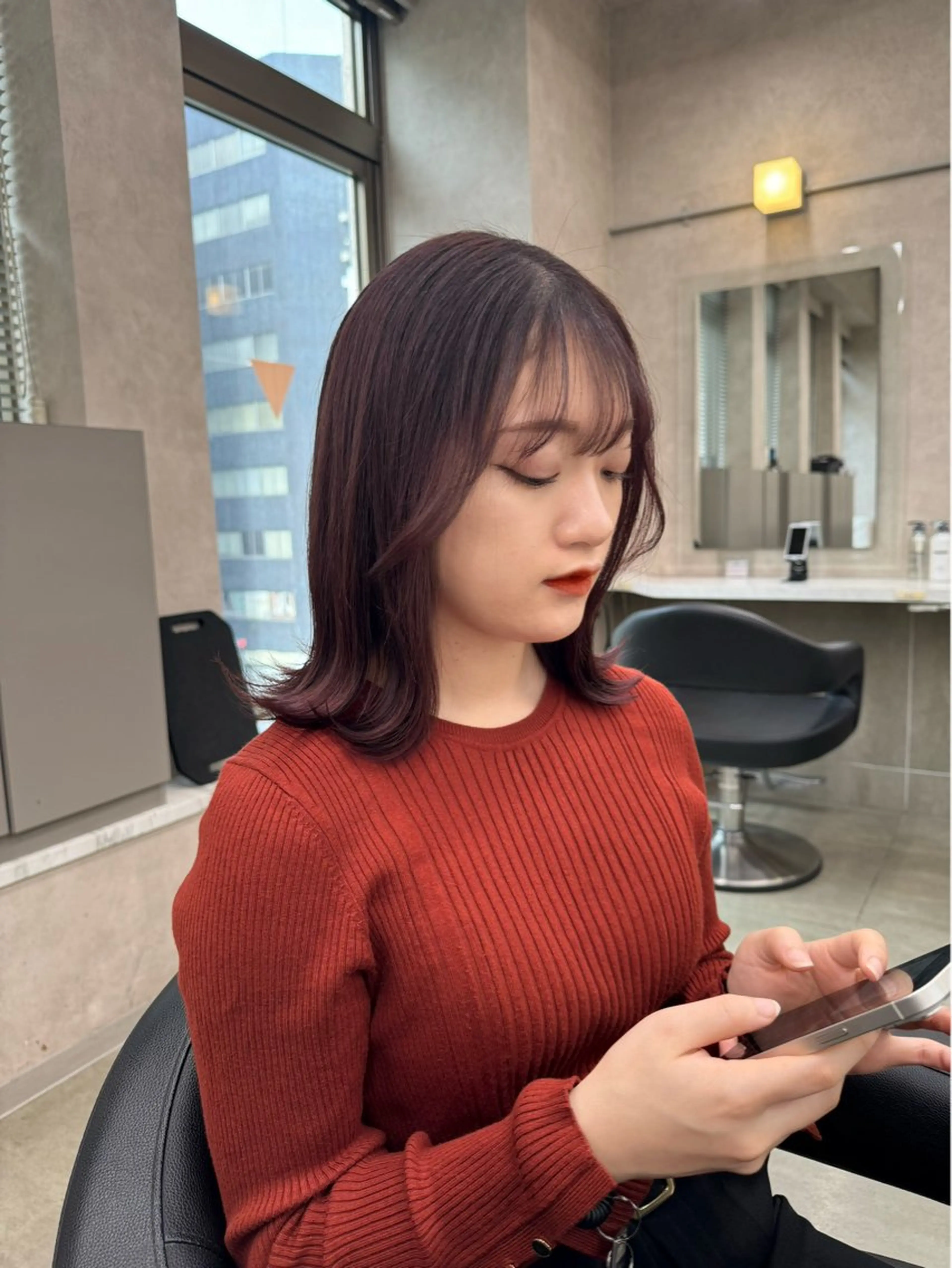 セミロング カラー パーマ ヘアアレンジ メンズ キッズ 韓国系🇰🇷🩶 艶暗髪/MEIのヘアスタイル